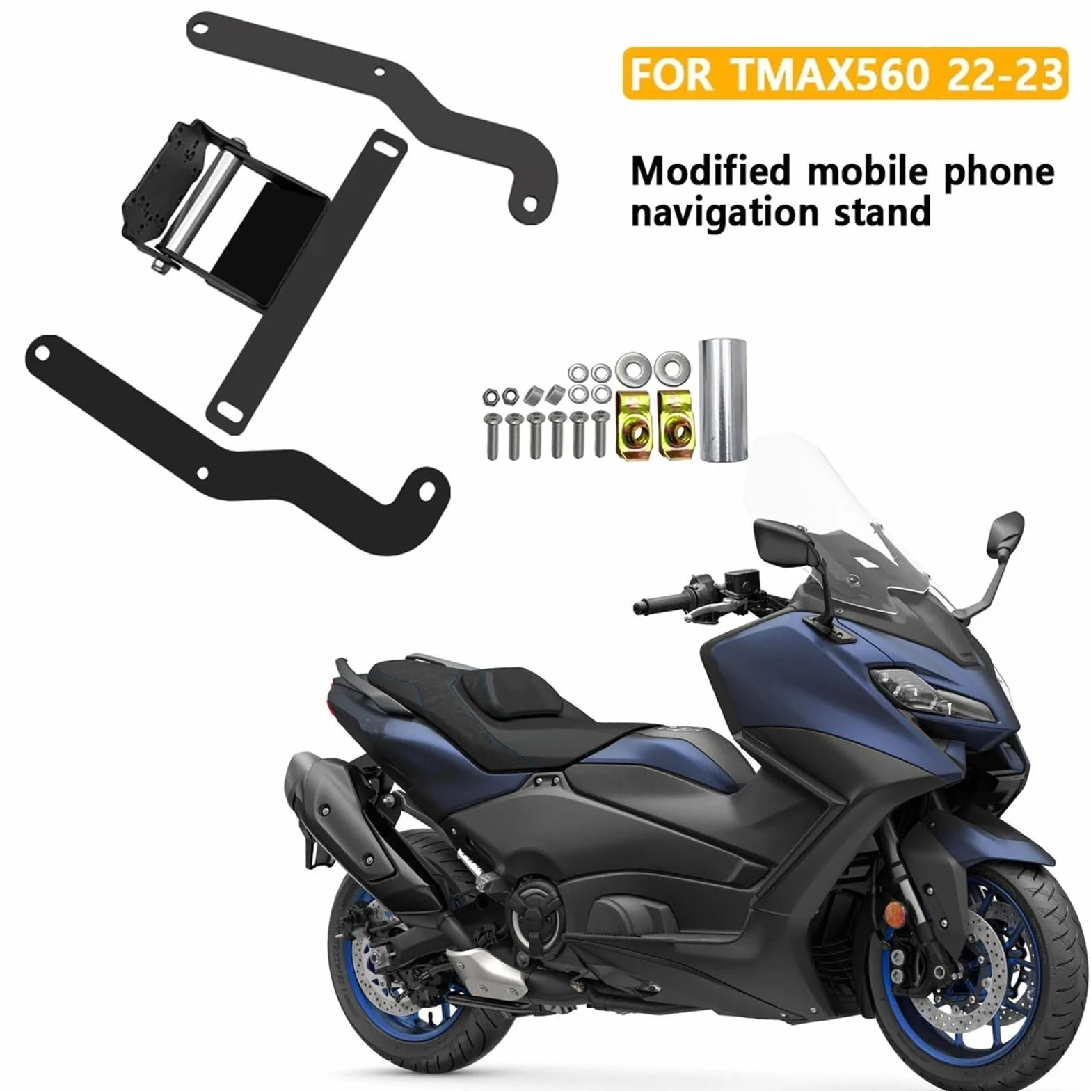 Pasuje do motocykla TMAX T-MAX 560 2022 2023 Akcesoria motocyklowe Uchwyt do montażu nawigacji GPS Smartfon Uchwyt adaptera