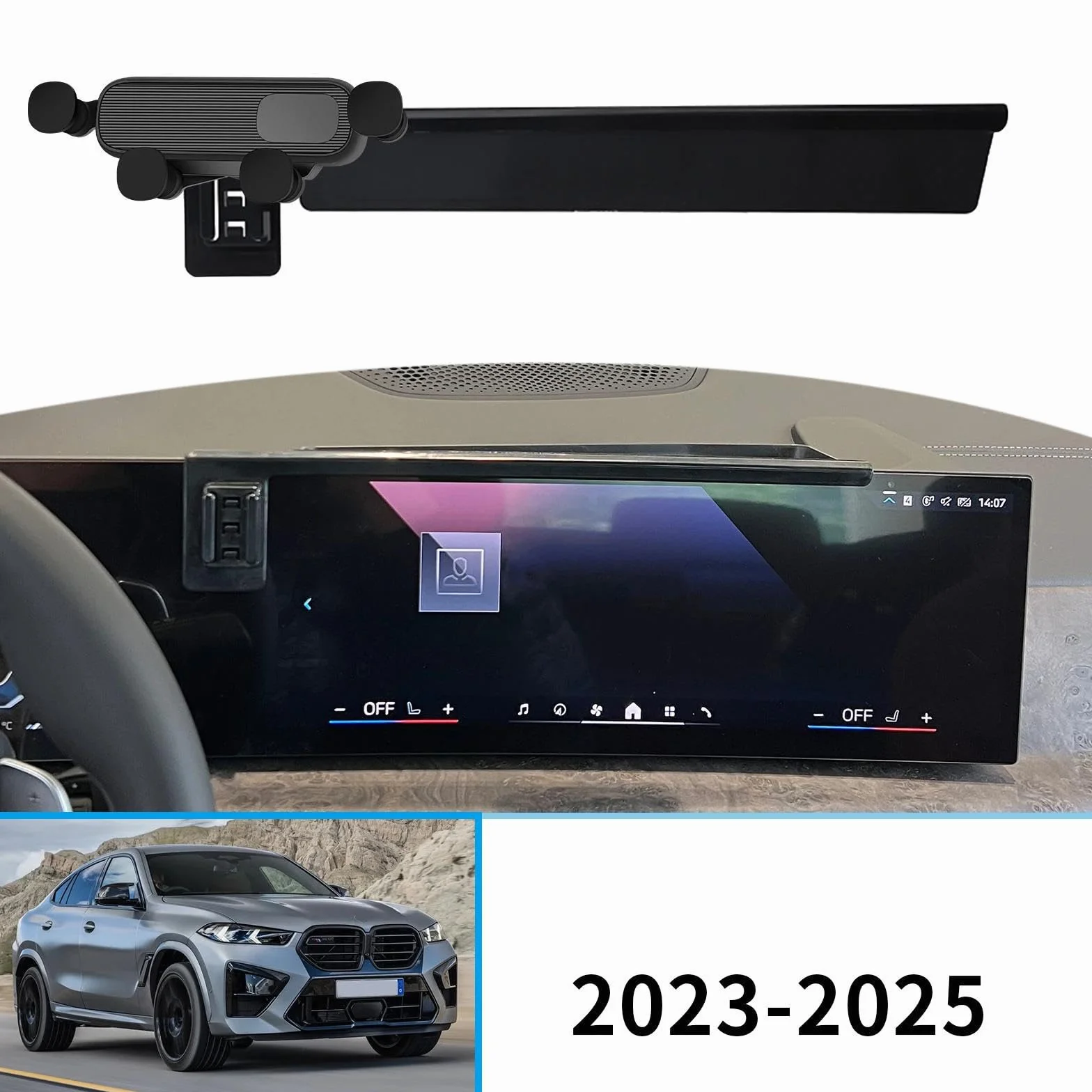 Uchwyt Samochodowy na Telefon dla BMW X6 G06 2023-2025, uchwyt samochodowy na telefon komórkowy, ekran, stała podstawa, stojak na nawigację GPS (podstawa i uchwyt 8)