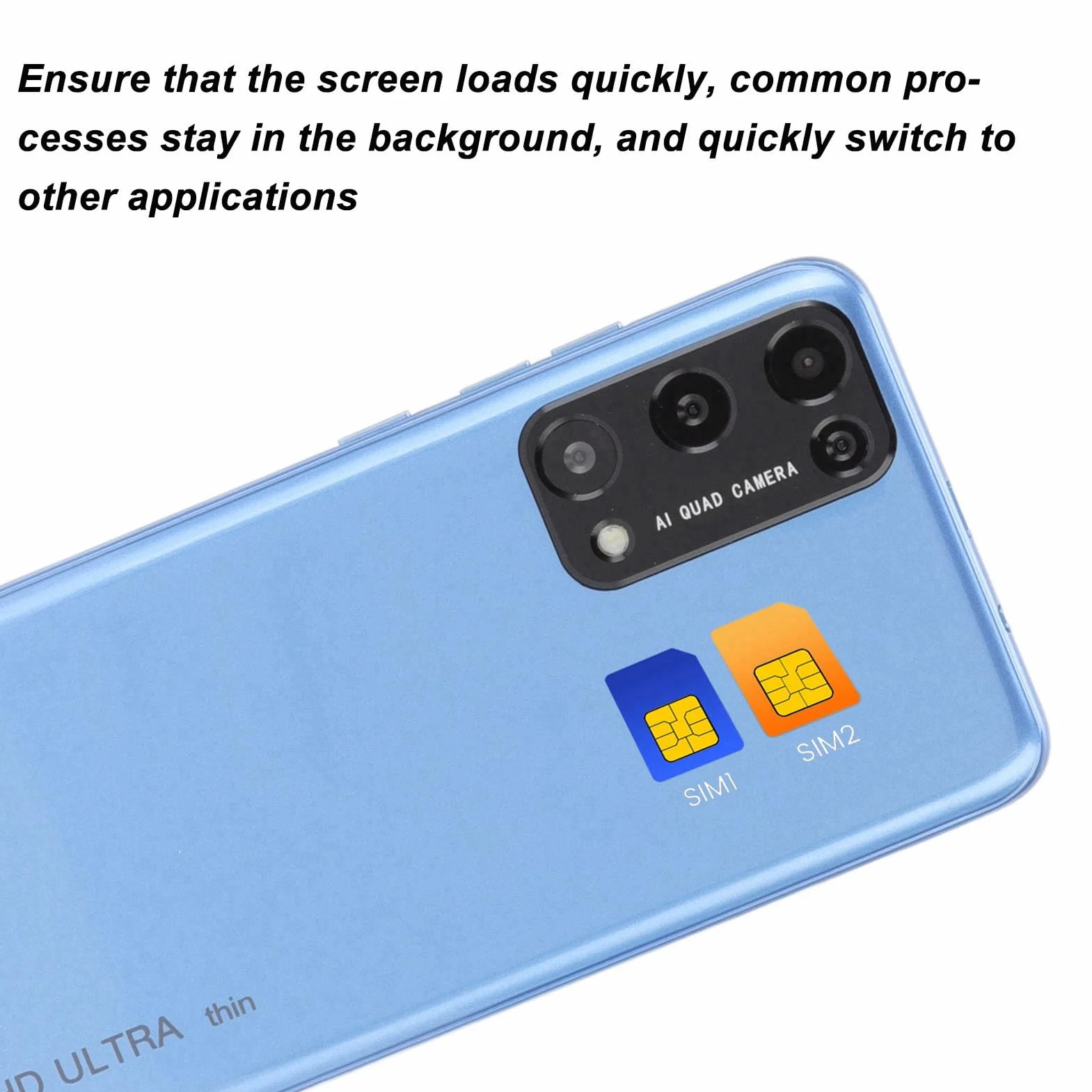 Telefon Komórkowy Rino8 Pro 3G, Smartfon Dual SIM Z Podwójnym Trybem Gotowości, Telefon Komórkowy Z Pełnym Ekranem 5,45 Cala HD Plus, 2 GB/32 GB, Tylny Aparat Przedni 5 MP I 2 MP(Niebieski)