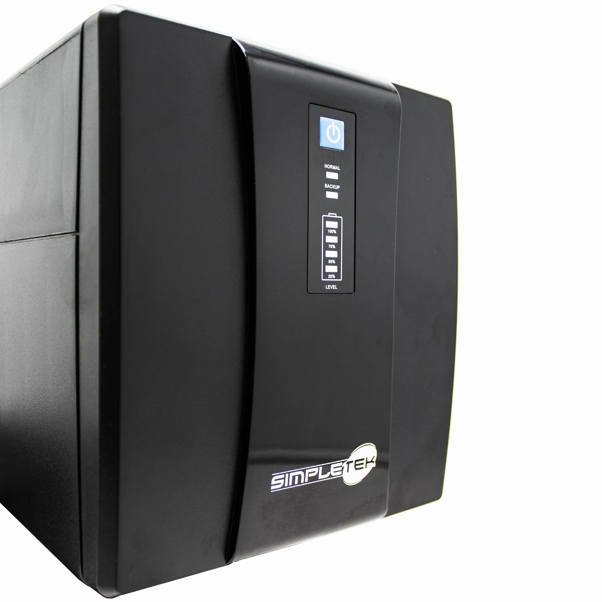 SIMPLETEK - Zasilacz awaryjny UPS 1200 VA 720 W 4 gniazda AVR PC Ochrona przeciwprzepięciowa do modemu monitora DVR | SK1200VA A1200VA | Kabel zasilający w zestawie