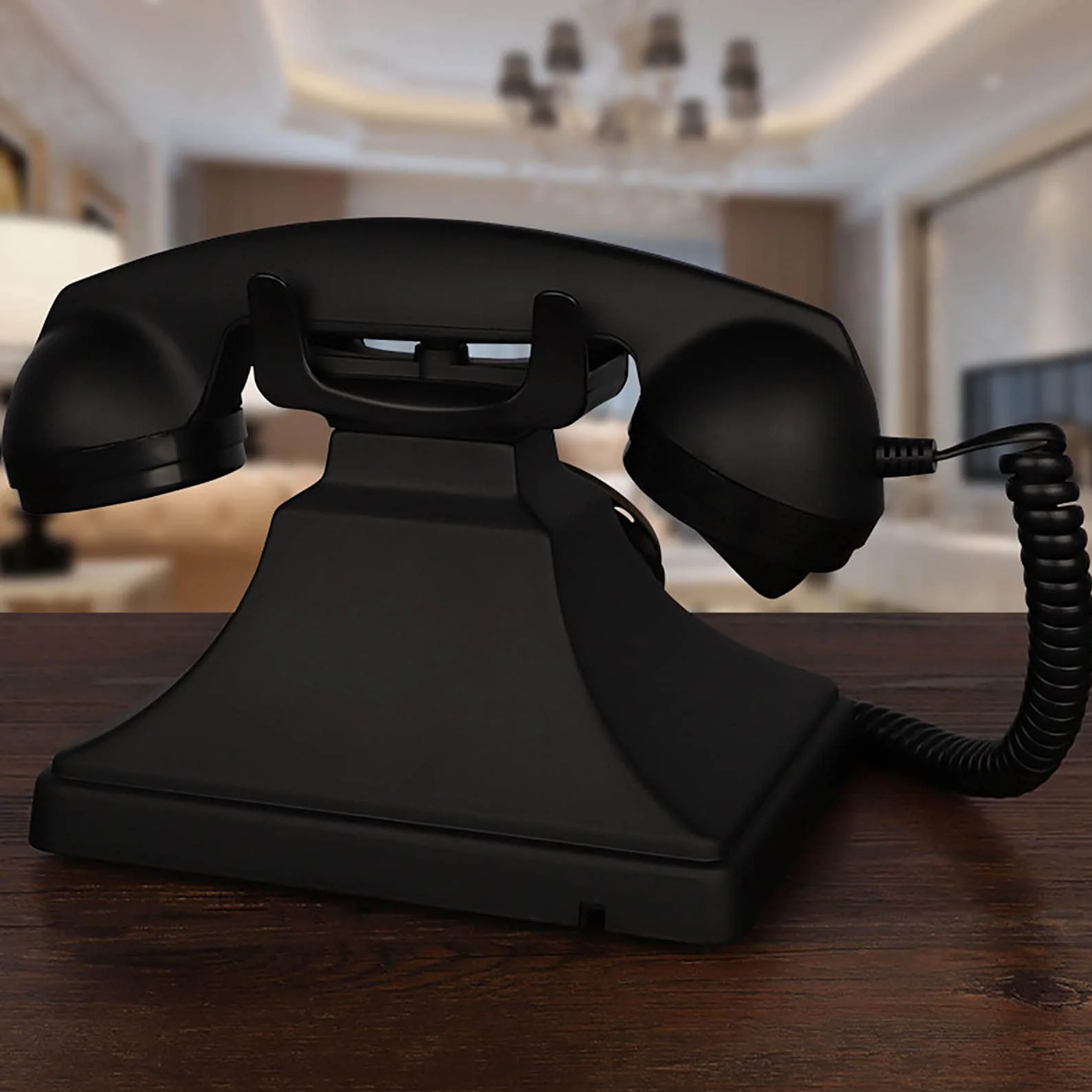 Antyczny telefon stacjonarny, cyfrowy, retro, zabytkowy, dekoracyjny, z tarczą obrotową, telefon stacjonarny do domu