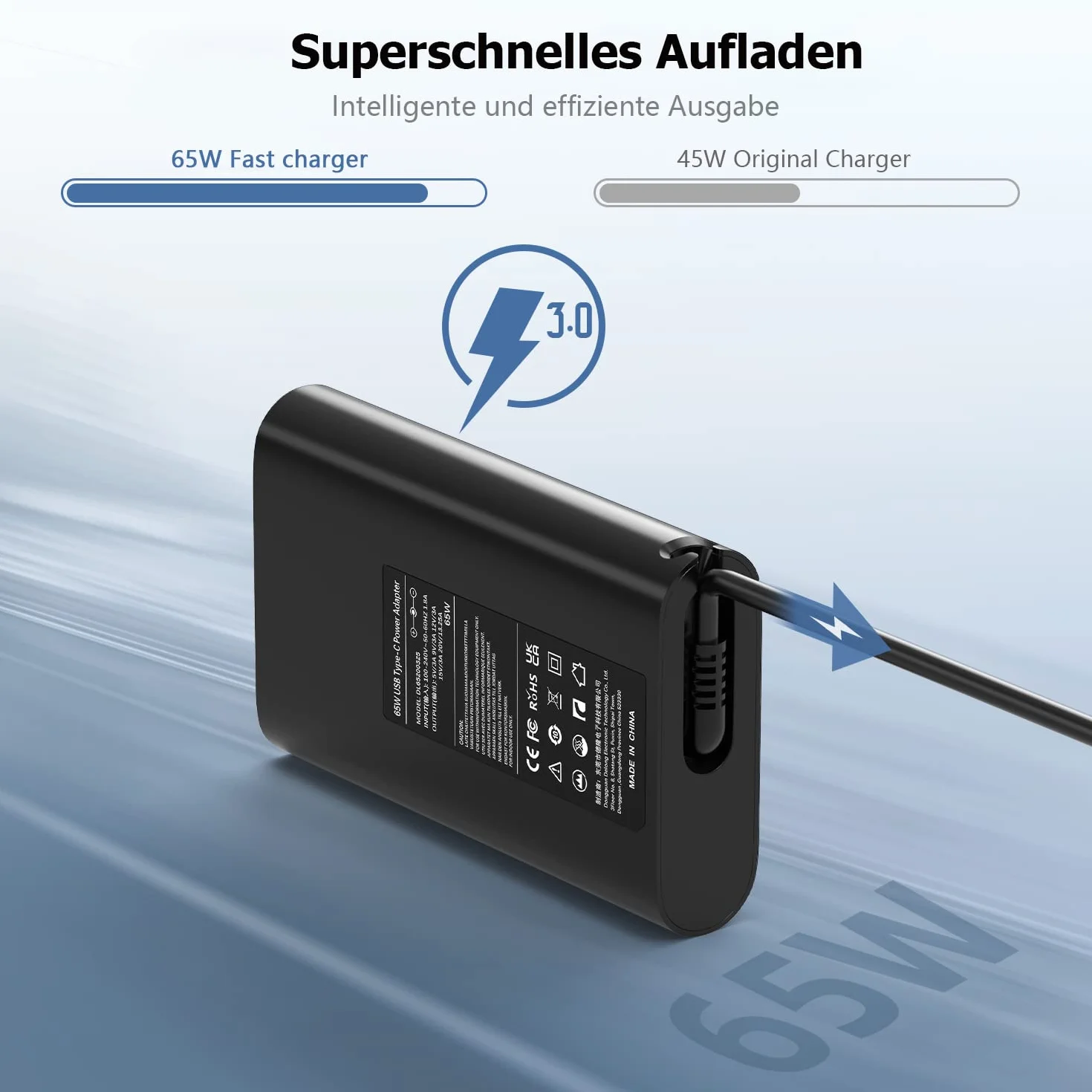 65 W kabel do ładowania laptopa USB C, zasilacz kompatybilny z Dell Latitude 5420 5410 5520 5320 5440 7490 7420 7410 7320 7370 XPS 12 13 9250 9350 9360 9370 9370 80 Chromebook 80 3100 5300 typ C