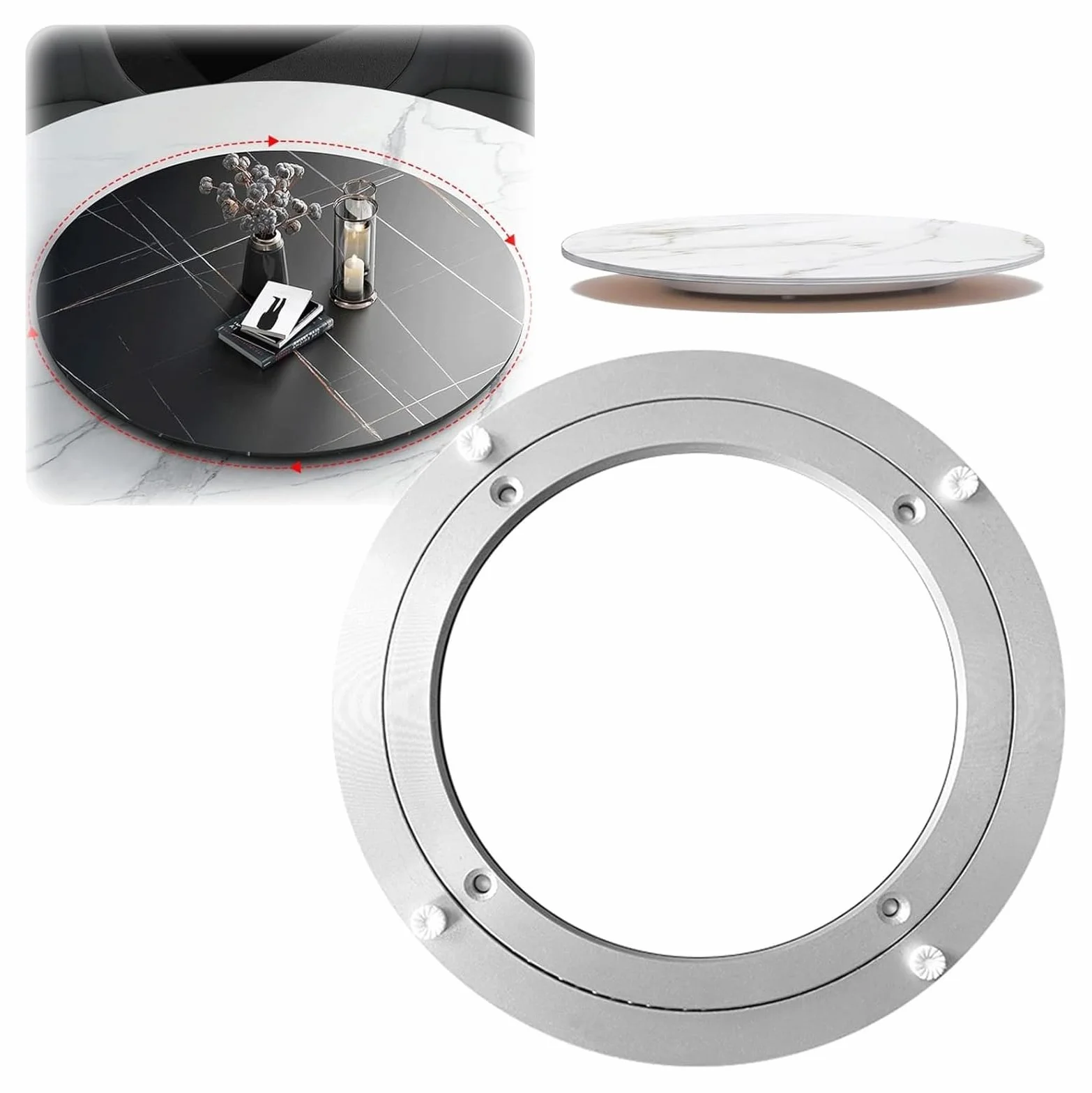 Obrót stołu, 1 szt., metalowe łożysko stojaka karuzeli gramofonu, płyta obrotowa łożyska obrotowego ze stopu aluminium o dużej wytrzymałości(15 inches (390mm))