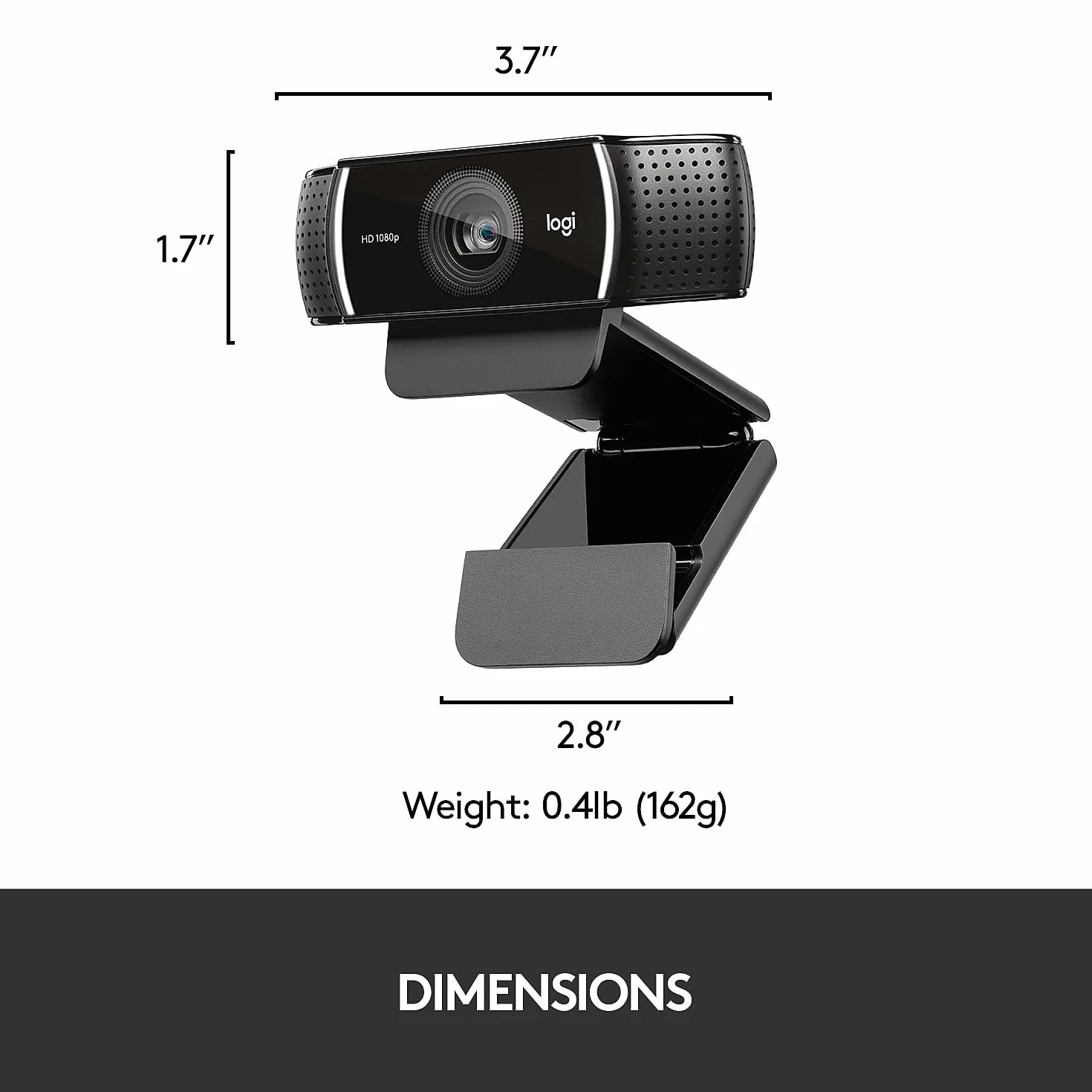 Logitech Webcam C922 Pro Stream, HD 1080p / 30fps lub HD 720p / 60fps Hiperfast, Audio stereo, korekcja światła HD, Autofocus, dla Youtube, Twitch, XSplit, PC/Mac/Laptop/Macbook/Tablet