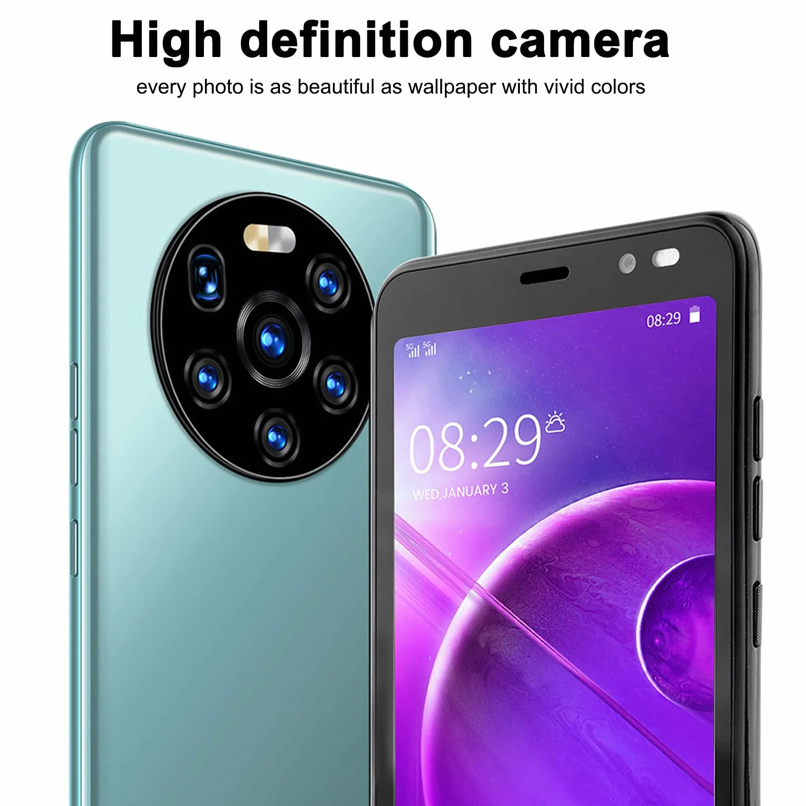 Telefon LEEZAD Mate40 Pro Z Ekranem HD O Przekątnej 5,45 Cala, Smartfonem 3G Z Podwójną Kartą I Podwójnym Trybem Gotowości, Baterią Litową 1500 MAh, Przednim Aparatem 0,3 MP I Tylnym Apara(Zielony)