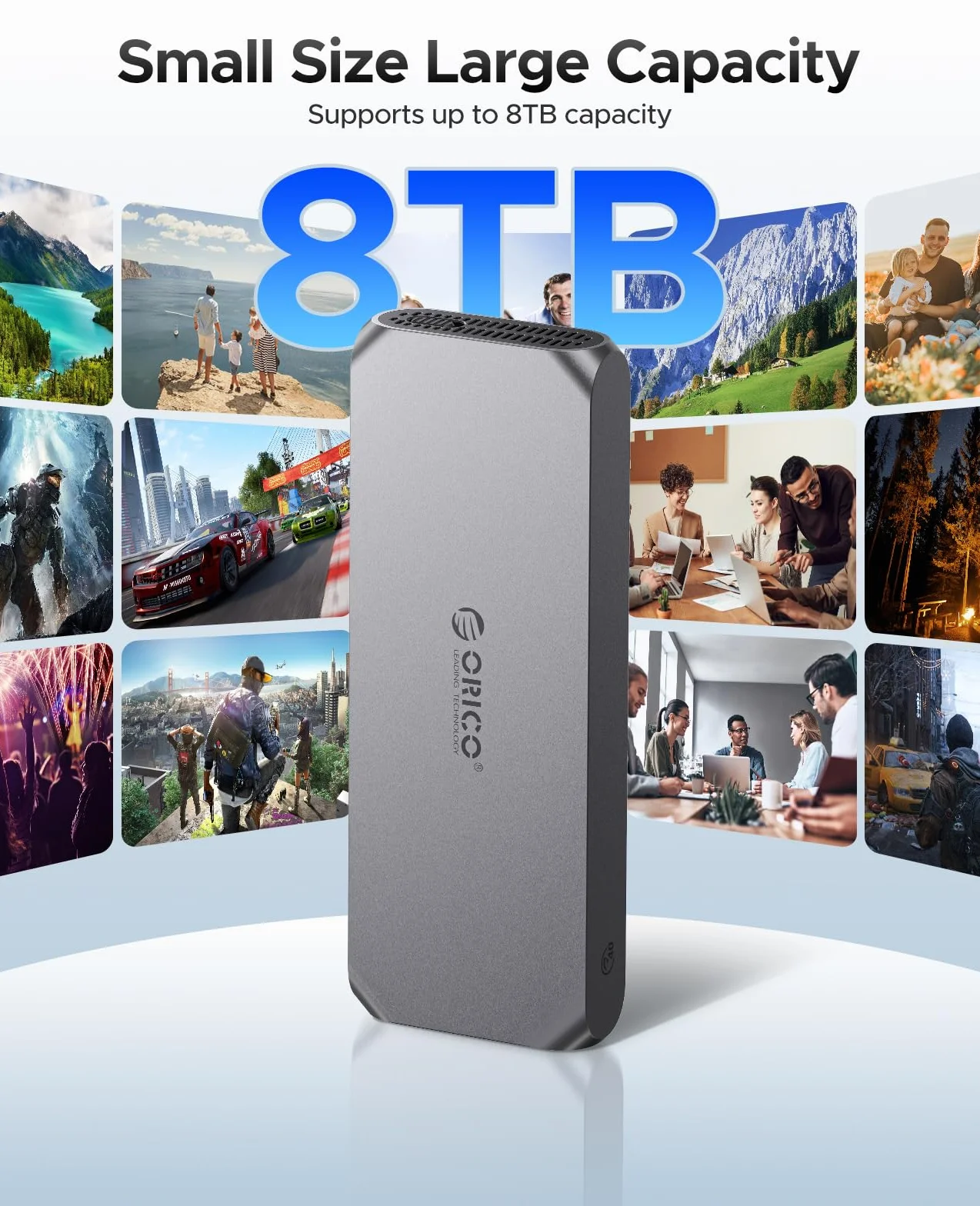ORICO 40Gbps M2 SSD Obudowa kompatybilna z USB4 Thunderbolt 4/3, do 3100 MB/s NM2 NVMe Adapter do SSD 2230 2242 2260 2280 (M Key) Obudowa aluminiowa COM2
