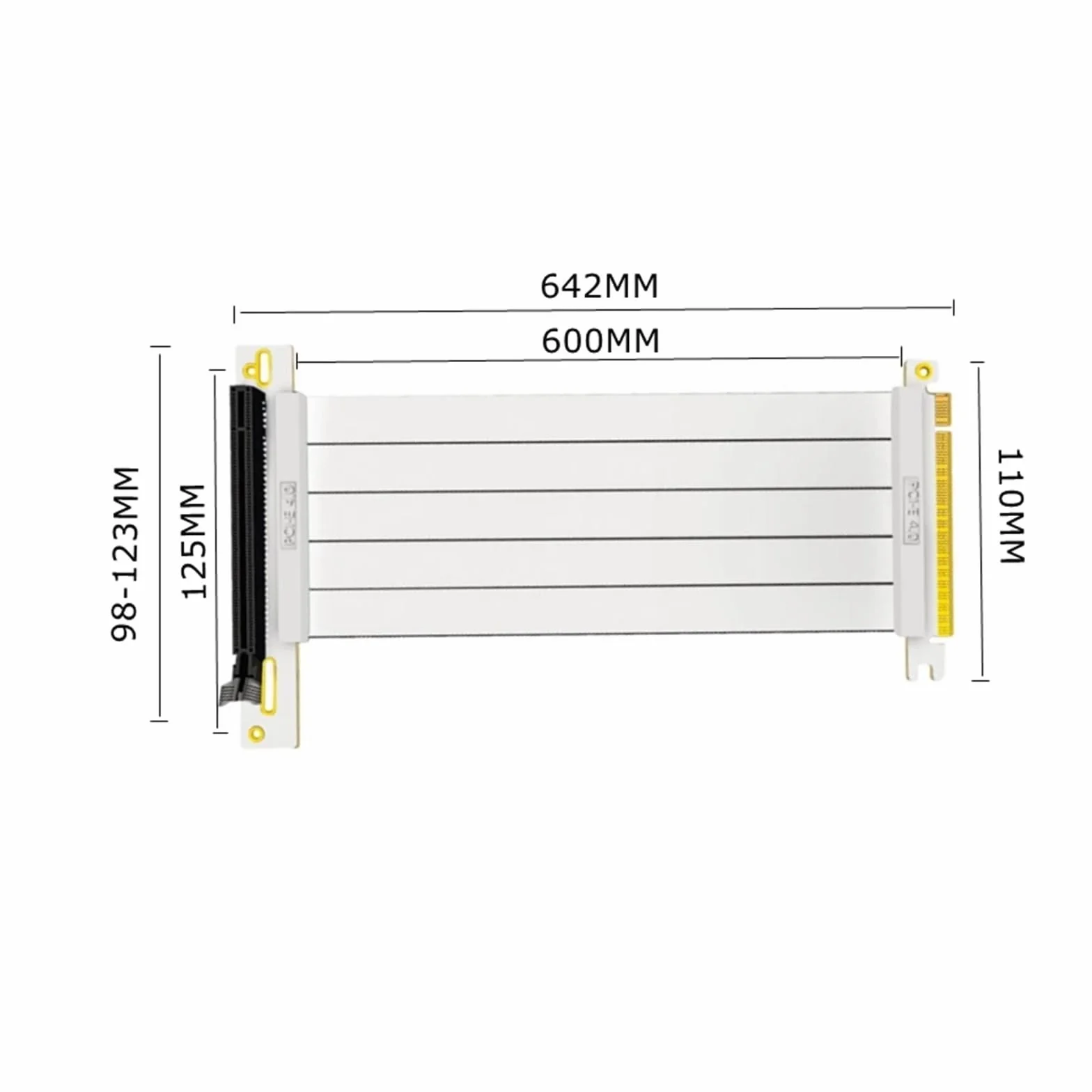 Biały kabel PCIe 4.0 Riser Pionowy zestaw kart graficznych do montażu pionowego PCI Express X16 GEN4 karta przedłużająca do GTX RTX Series GPU (60 cm)
