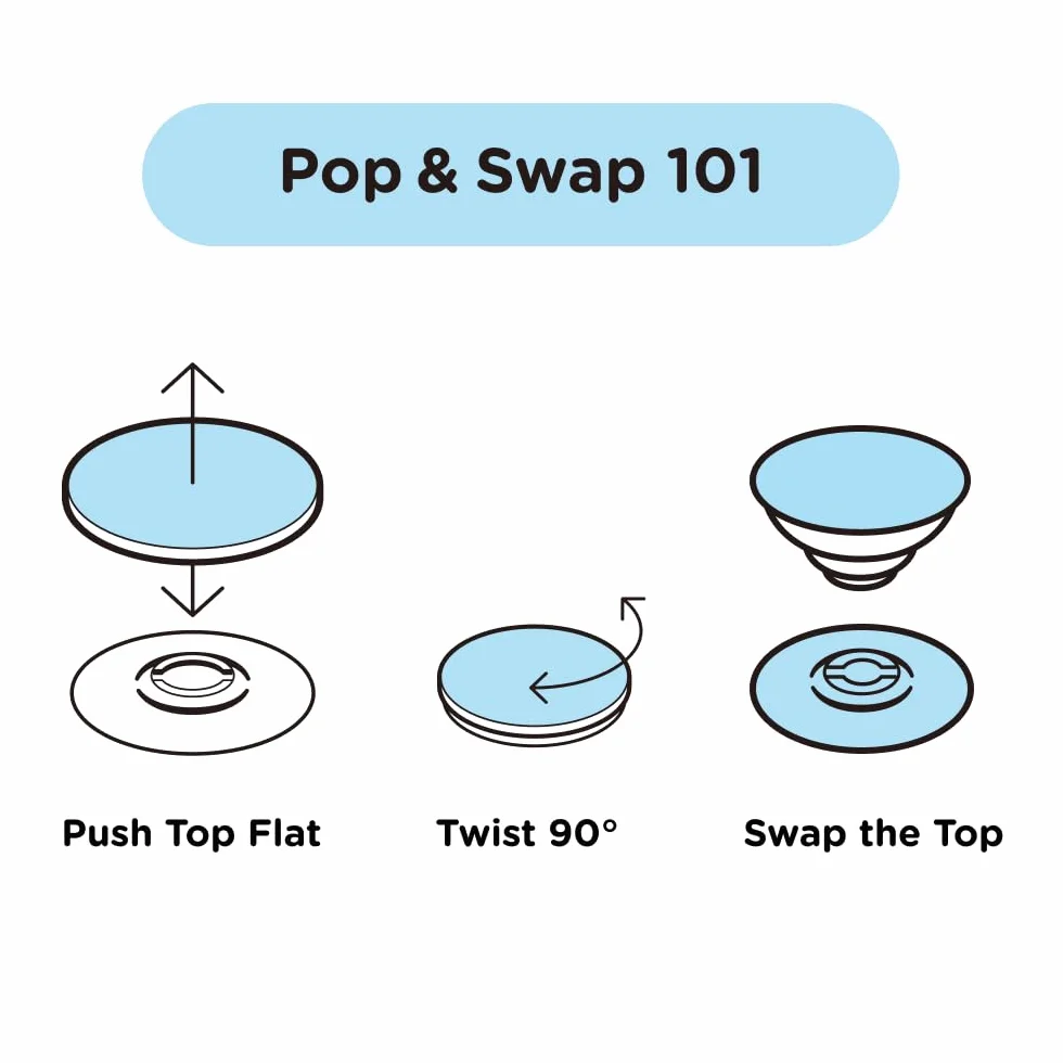 Popsockets Popgrip Standard Uchwyt do Telefonu, Wielokolorowy, 40 x 40 x 7 mm