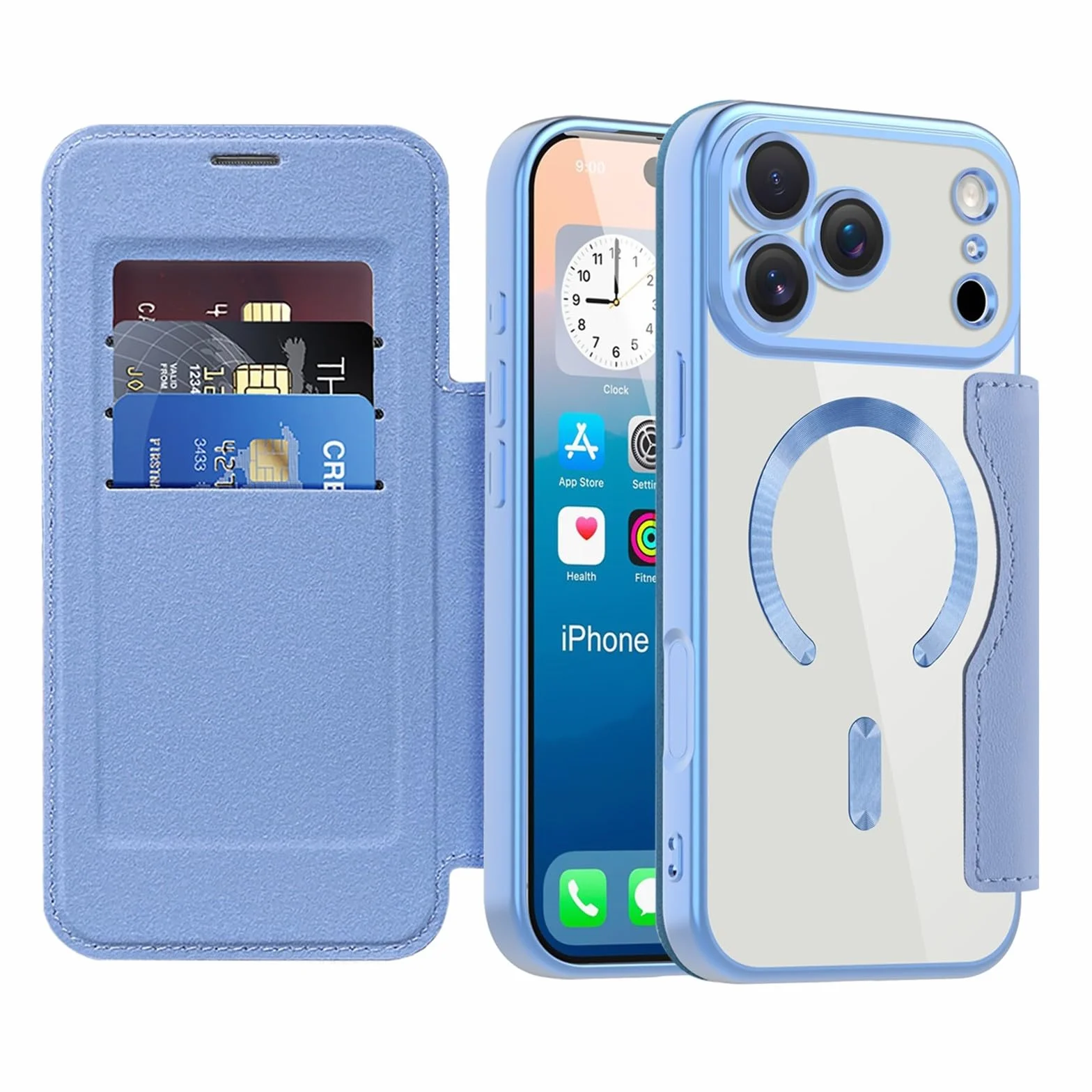 Generic etui kompatybilne z iPhone 16e Kolor: (niebieski) Wysokiej jakości skórzane twarde silikonowe etui magnetyczne z klapką
