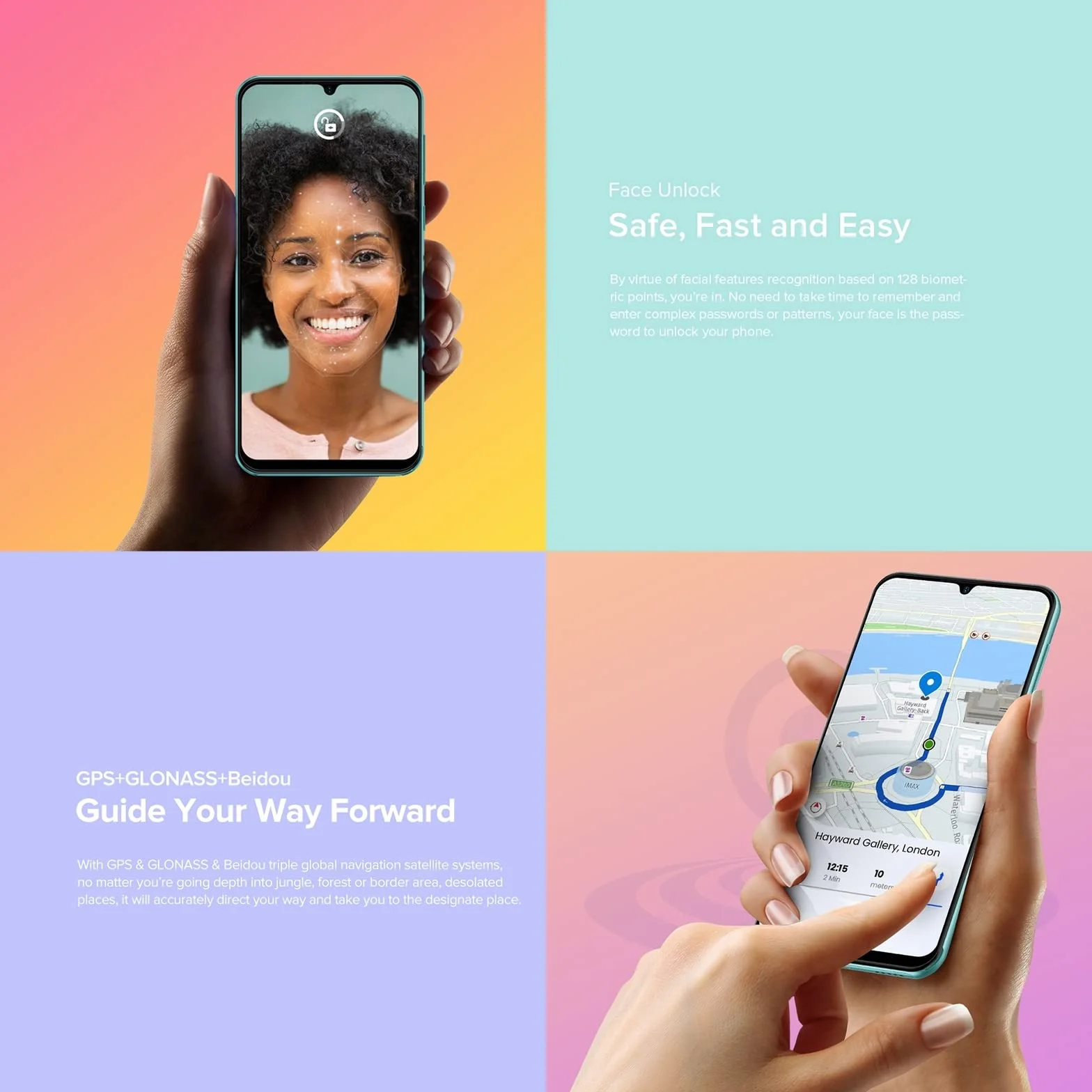 Ulefone Smartfon 4G bez umowy, Note 6(P), 8,5 mm, ultra cienki dual SIM, ekran HD 6,1", 3 gniazda na karty, Android 11 Go, 2 GB + 32 GB, aparat 8 MP + 5 MP, odblokowanie