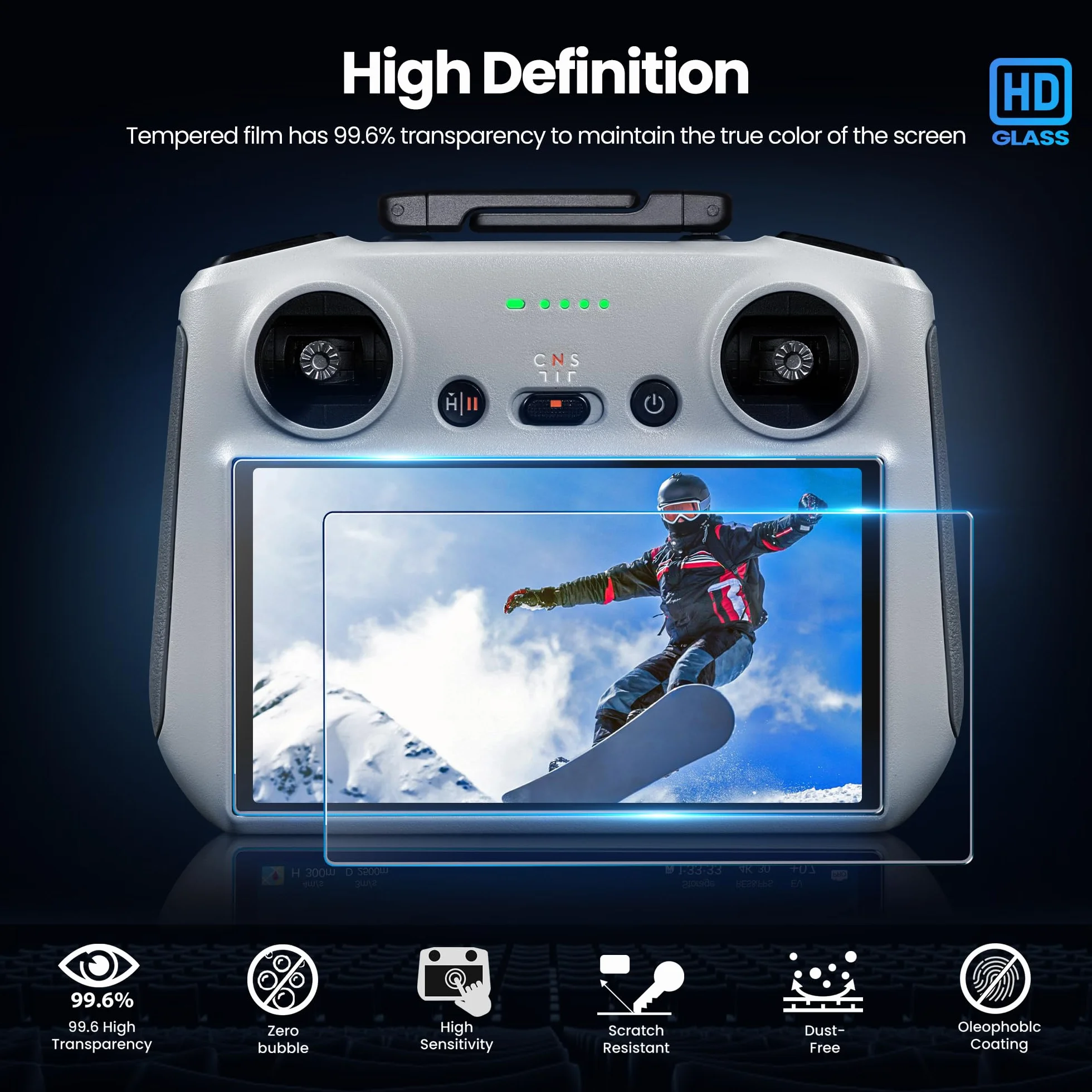 STARTRC Mini 4 Pro folia ochronna na wyświetlacz do DJI RC/RC2, z zestawem do kalibracji samochodu, szkło hartowane HD o twardości 9H, do DJI Mini 4 Pro/Mini 3 Pro/Mini 3 / Mini Air 3S (3 sztuki)