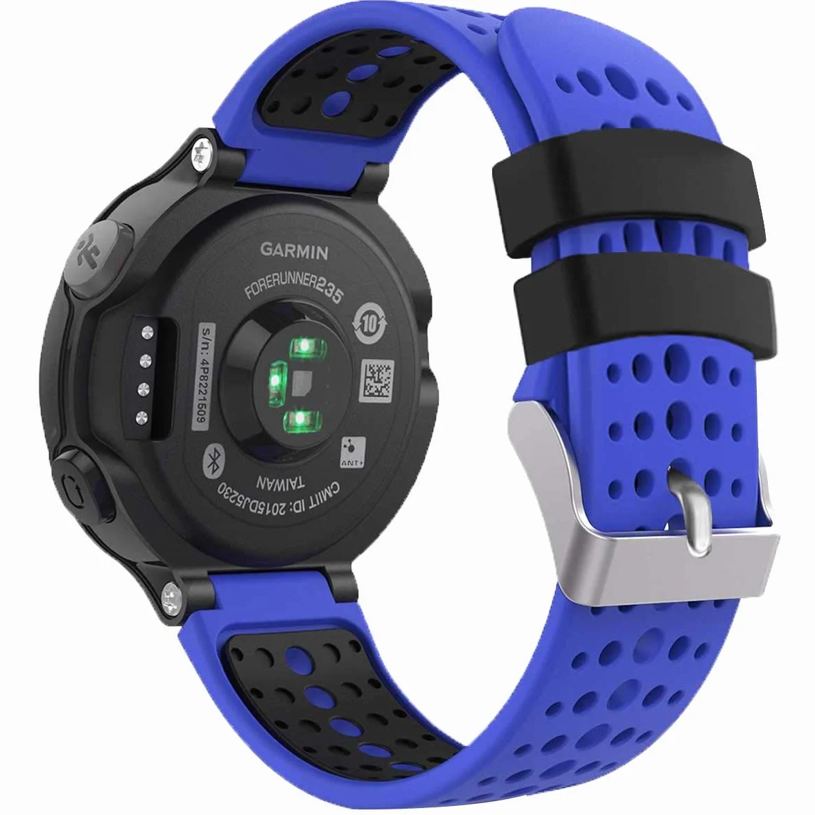 Pasek kompatybilny z zegarkiem Garmin Forerunner 235, miękki silikonowy zamiennik paska do smartwatcha 220/230/235/620/630/735XT/235 Lite dla kobiet, mężczyzn (6-2)