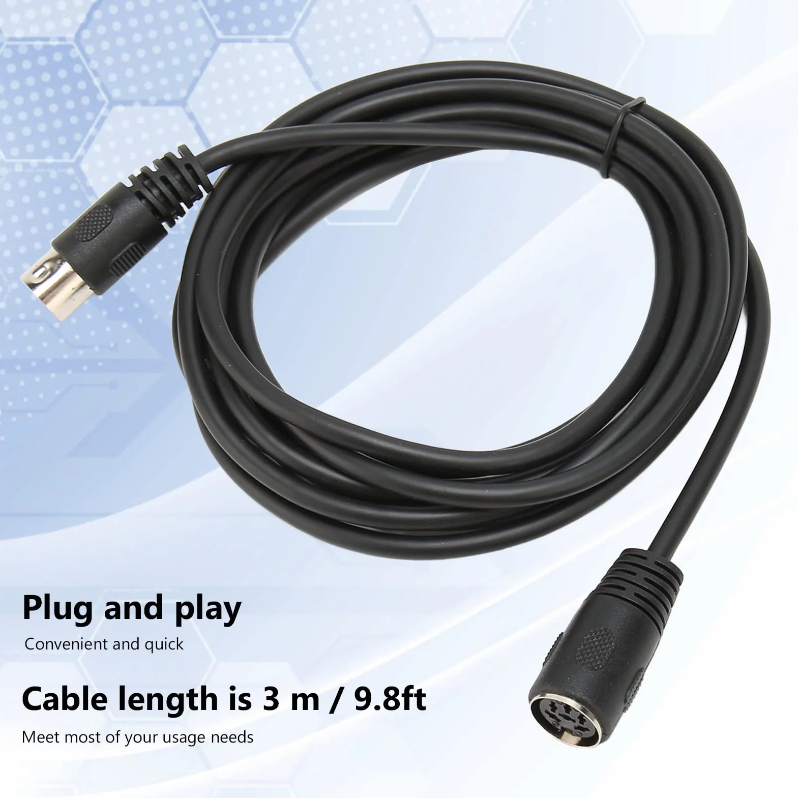 6-pinowy Przedłużacz DIN, 6-pinowy Wtyk DIN Męski na żeński Przedłużacz Sygnału Dźwiękowego do Połączenia Danych Kabel Adaptera AV do Cyfrowych urządzeń Dźwiękowych (/ 9,8