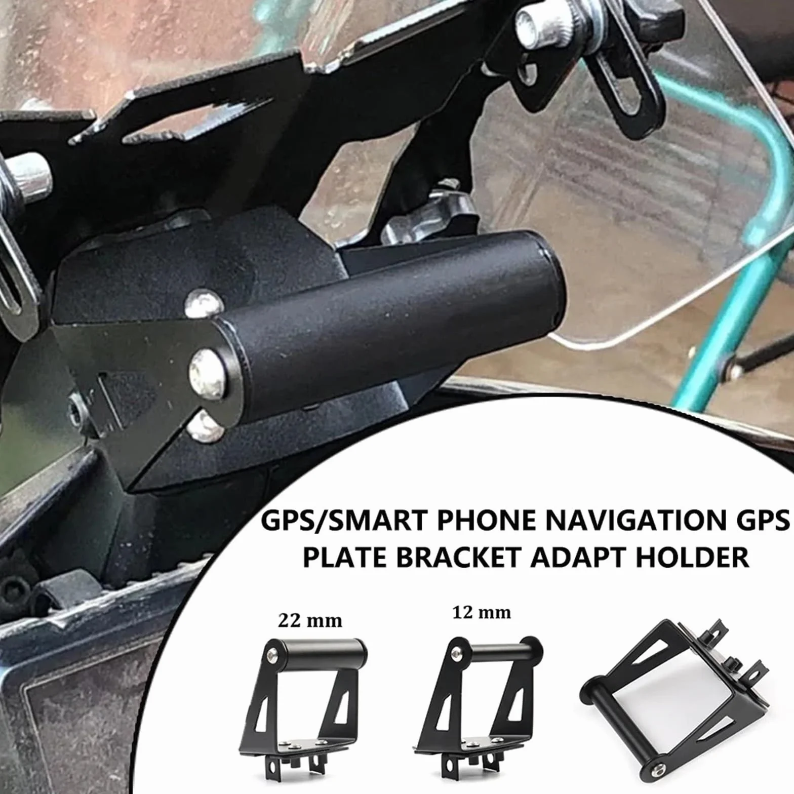 Uchwyt do nawigacji GPS Pasuje do Husqvarna Norden 901 2022-2024, stalowy, 12 mm i 22 mm, uchwyt na telefon, nawigację GPS, płytę montażową Motocyklowy uchwyt do nawigacji(22mm)