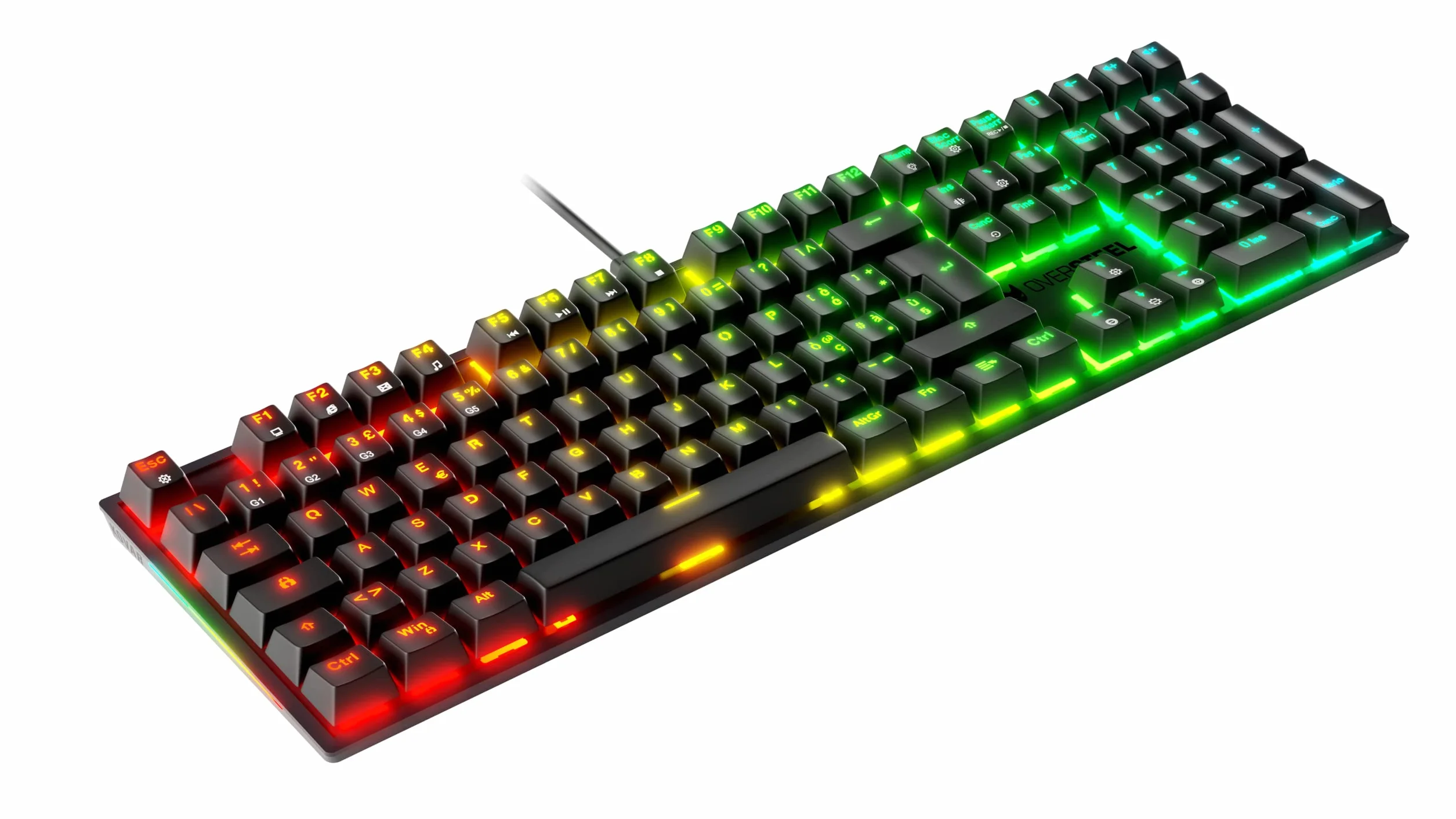 Oversteel - KOVAR Klawiatura gamingowa USB, podświetlenie RGB, przełączniki mechaniczne Outemu Red, Anti-Ghosting, układ Włoski PC/MAC/Android