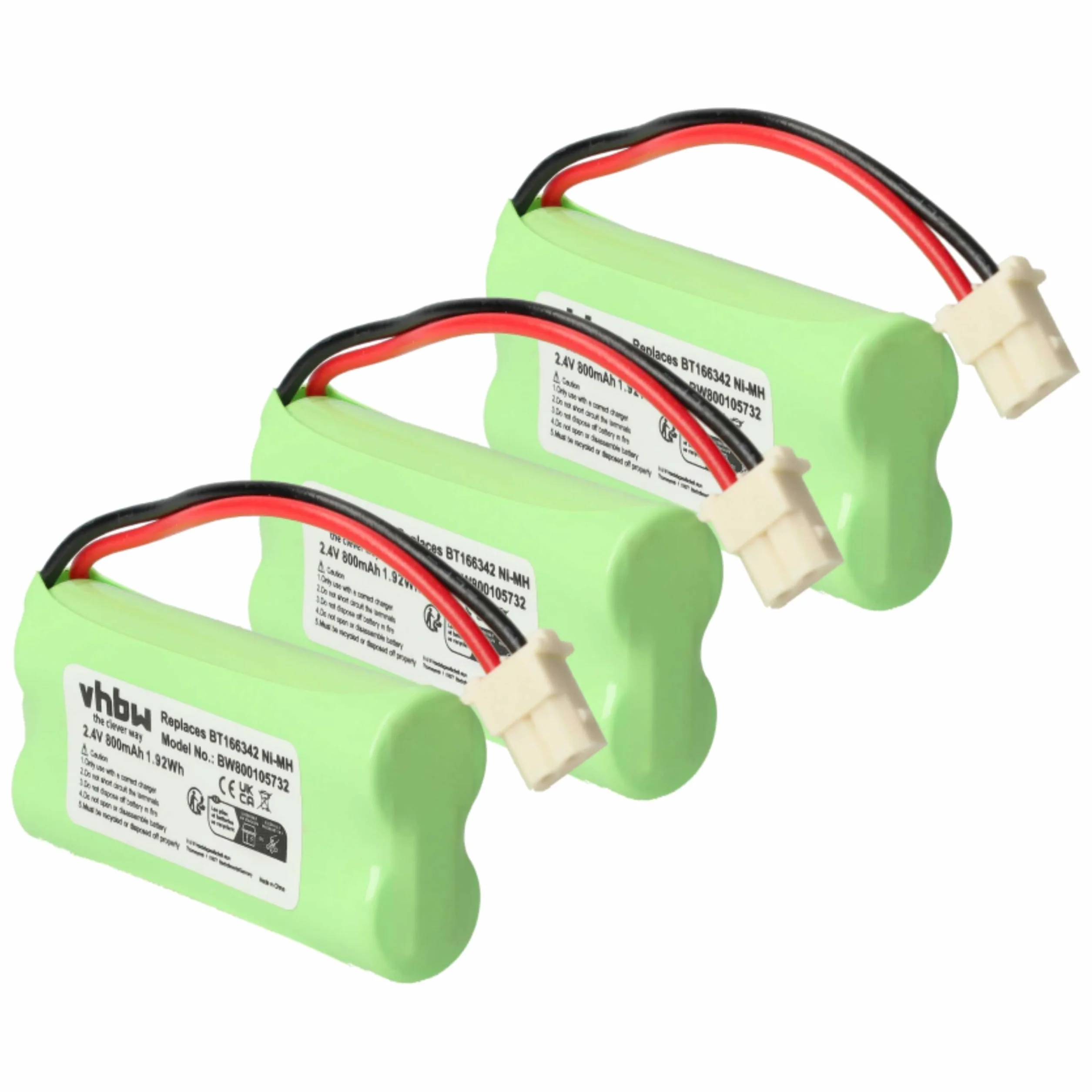 vhbw Bateria 3 x kompatybilna z V-Tech S63193 telefon bezprzewodowy (800mAh, 2,4V, NiMH)