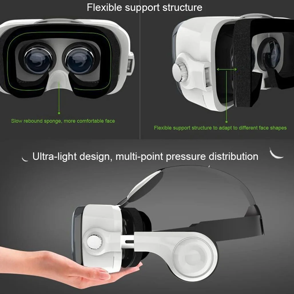 Okulary VR, zestaw słuchawkowy z wirtualnej rzeczywistości, zestawy słuchawkowe VR obsługują Android i IOS, połączenie Bluetooth dla iPhone 13 Pro Max/13 Pro 13/12/11, do Samsung Galaxy S21, Huawei, Xiaomi (Kolor: B, rozmiar: Ios )