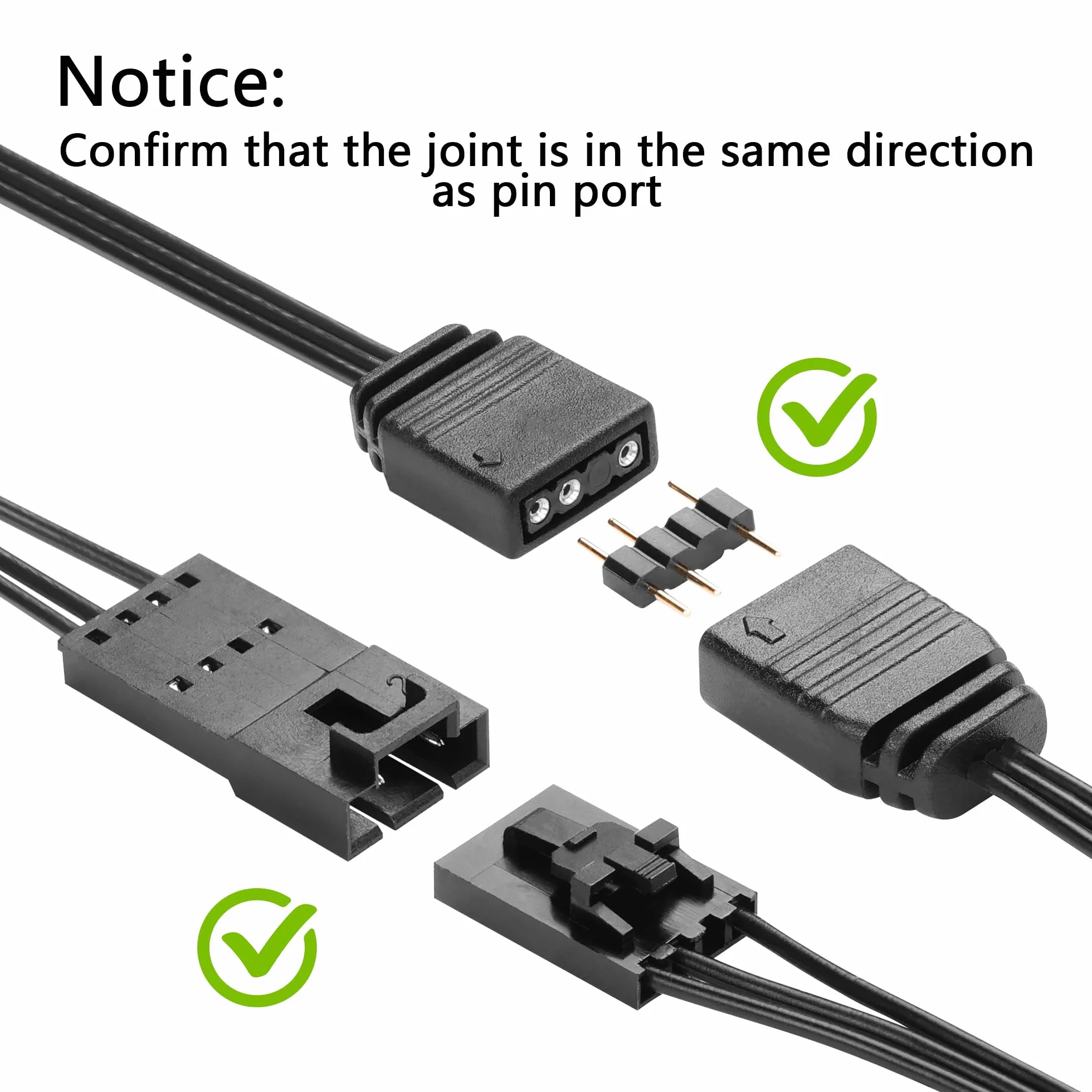 GINTOOYUN 2 szt. Corsair 4-pinowy na 3-pinowy kabel RGB - 30 cm do Corsair Pirate Ship SP/HD/ML/LL/QL120, 140 wentylatorów RGB