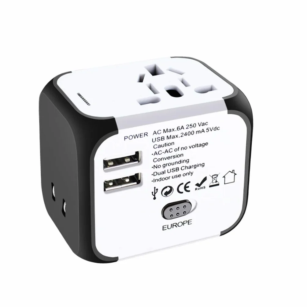 All-in-One International Power Adapter z 4 Usb Karista adaptera zasilania adaptera europejskiego, uniwersalny adapter podróży (Color : C, Rozmiar : 3USB+Type-c(5.7 * 5 * 6.5cm))