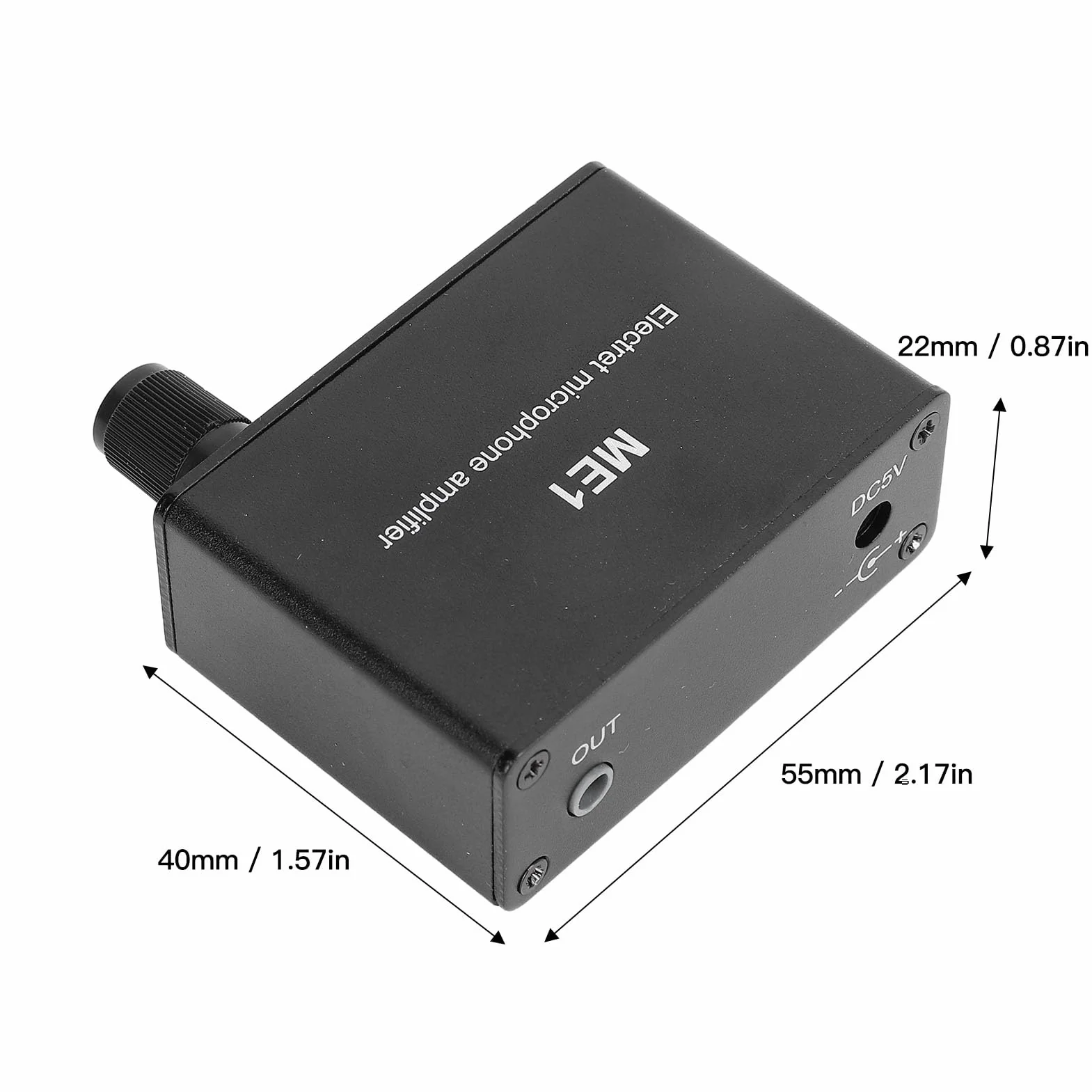 Wzmacniacz Mikrofonowy, Regulowane Wzmocnienie 0-20 DB, Wzmacniacz Mikrofonu Pojemnościowego z baterią 150 MAh do szkoleń i Prezentacji