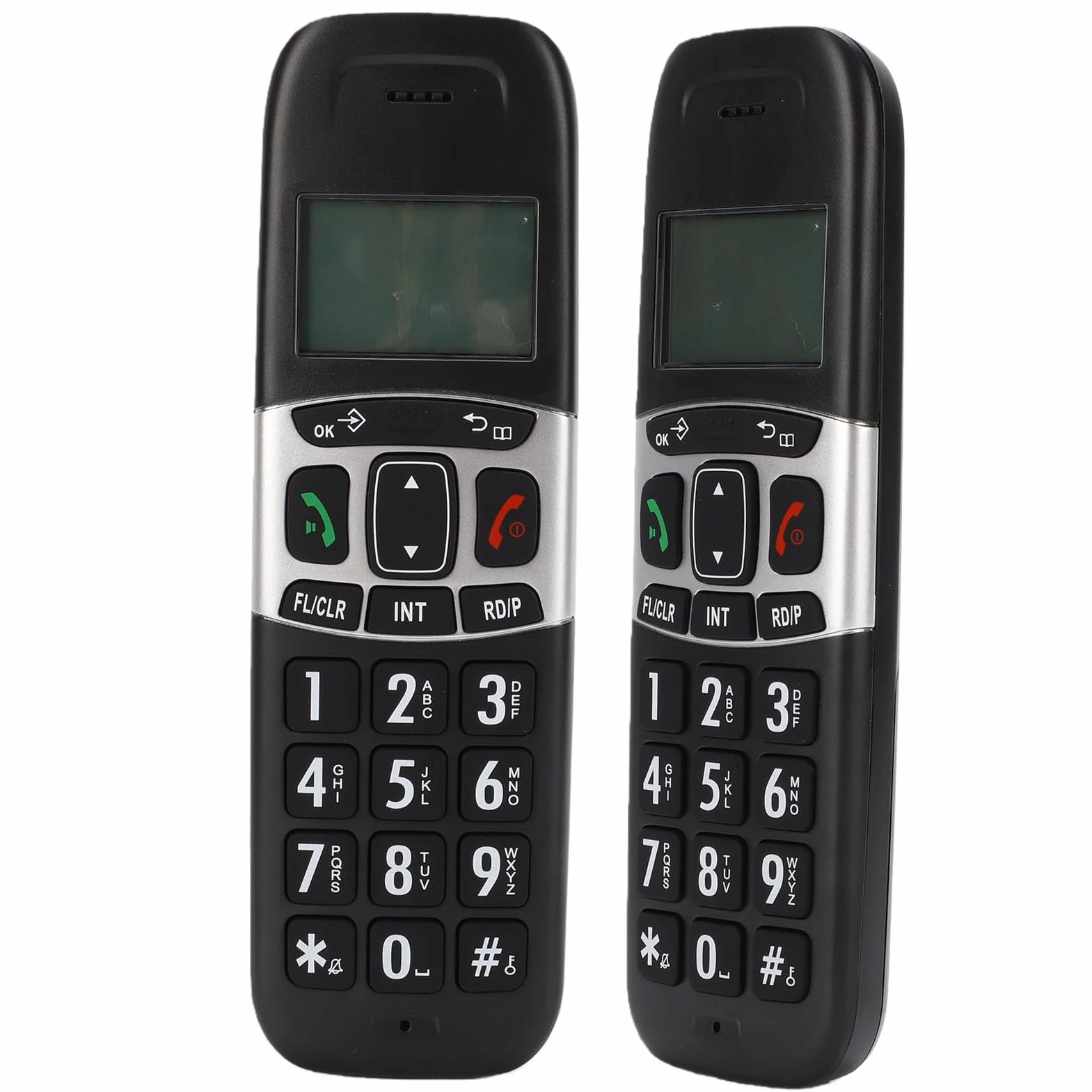 Fabater Telefon Bezprzewodowy z Dwiema Słuchawkami i wygodną książką telefoniczną. Bezpieczne Rozmowy DECT 6.0 do Użytku osobistego. ABS Trwały (wtyczka UE)