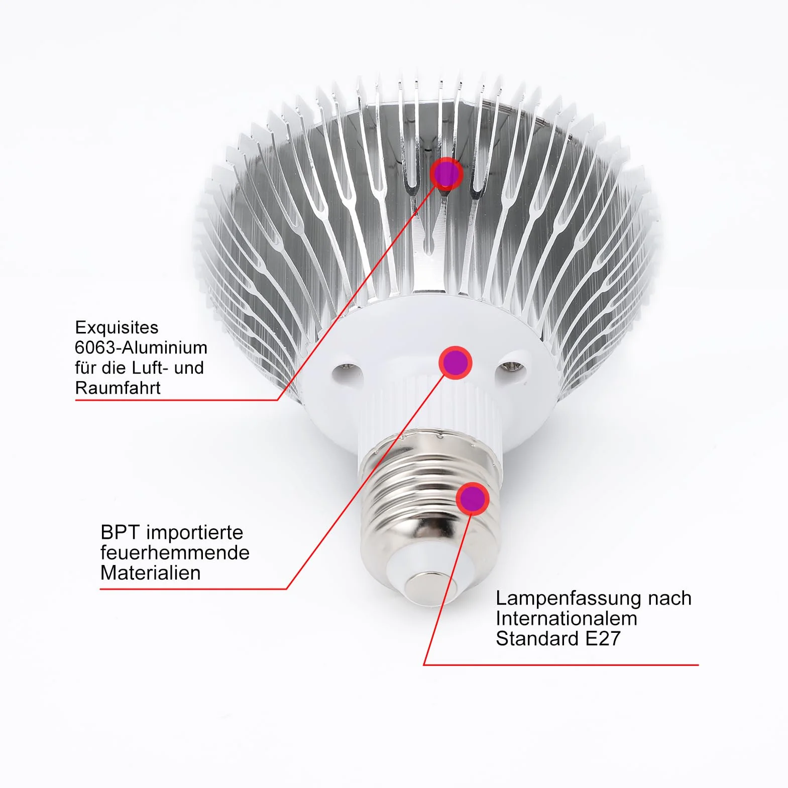 Fdit LED 50 W, E27, pełne spektrum, światło do uprawy roślin wewnętrznych, lampy do uprawy roślin, do ogrodu, szklarni, roślin pokojowych, sadzonek, warzyw, kwiatów i hydroponiki