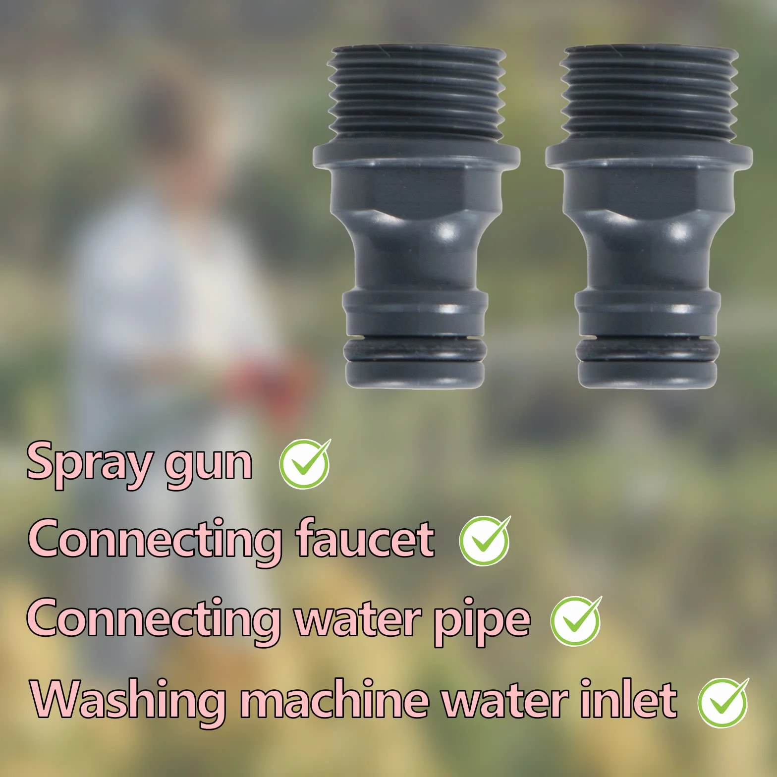 ZoeTekway 2 sztuki złączek do węża, gwint zewnętrzny do kranu, adapter