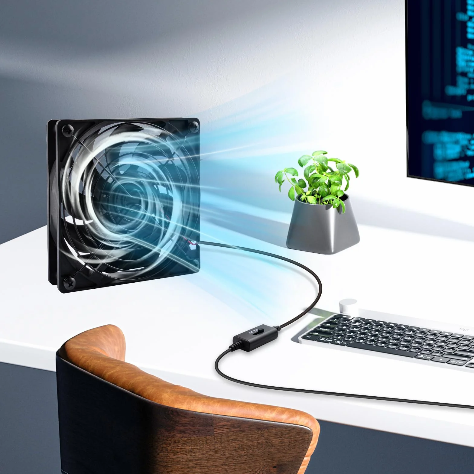 GeeekPi DeskPi RackMate Wentylator 120 mm USB 5 V z Przełącznikiem Prędkości 3 Stopni