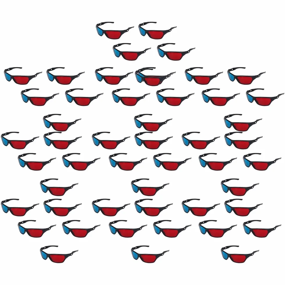 50X czerwone i niebieskie anaglify Dimensional 3D Vision okulary do oglądania filmów DVD