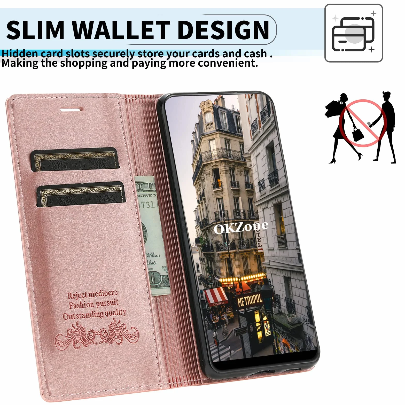 Etui Samsung Galaxy A32 4G,Wysokiej jakości skóra z [wsparciem/funkcjami] [przegrodą na karty/saszetką na pieniądze] Etui ochronne Składane etui(Różowy)