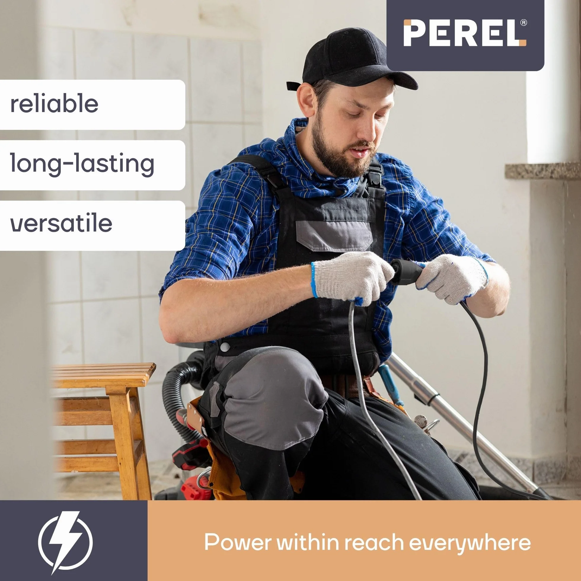 Perel - Elektryczny przedłużacz z 2 gniazdami - Do użytku zewnętrznego - SCHUKO - 20 M