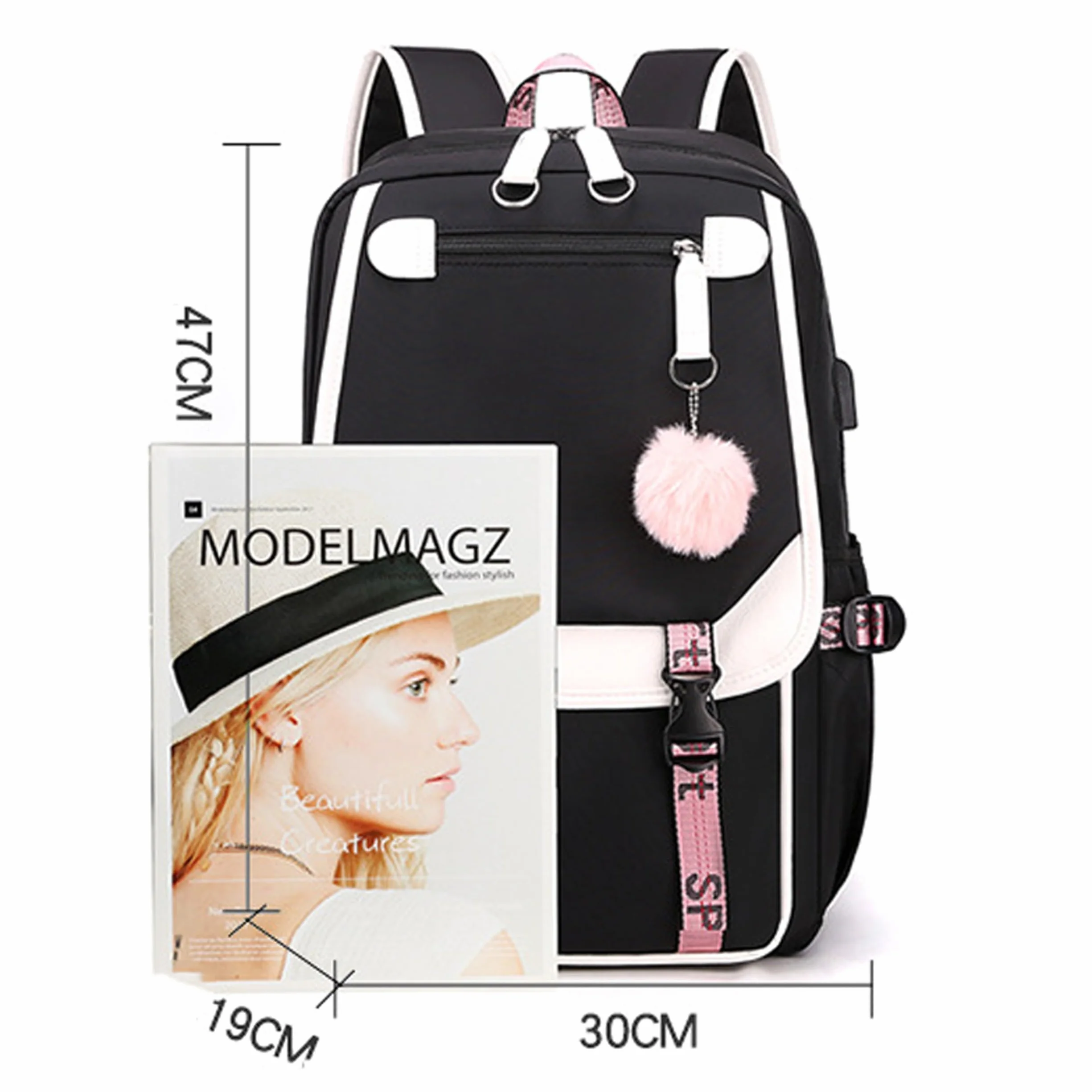 Roffatide Anime Kuromi Print Business Casual Laptop Ramiona Plecak Podróżny Turystyka Plecak Plecak 17 cali