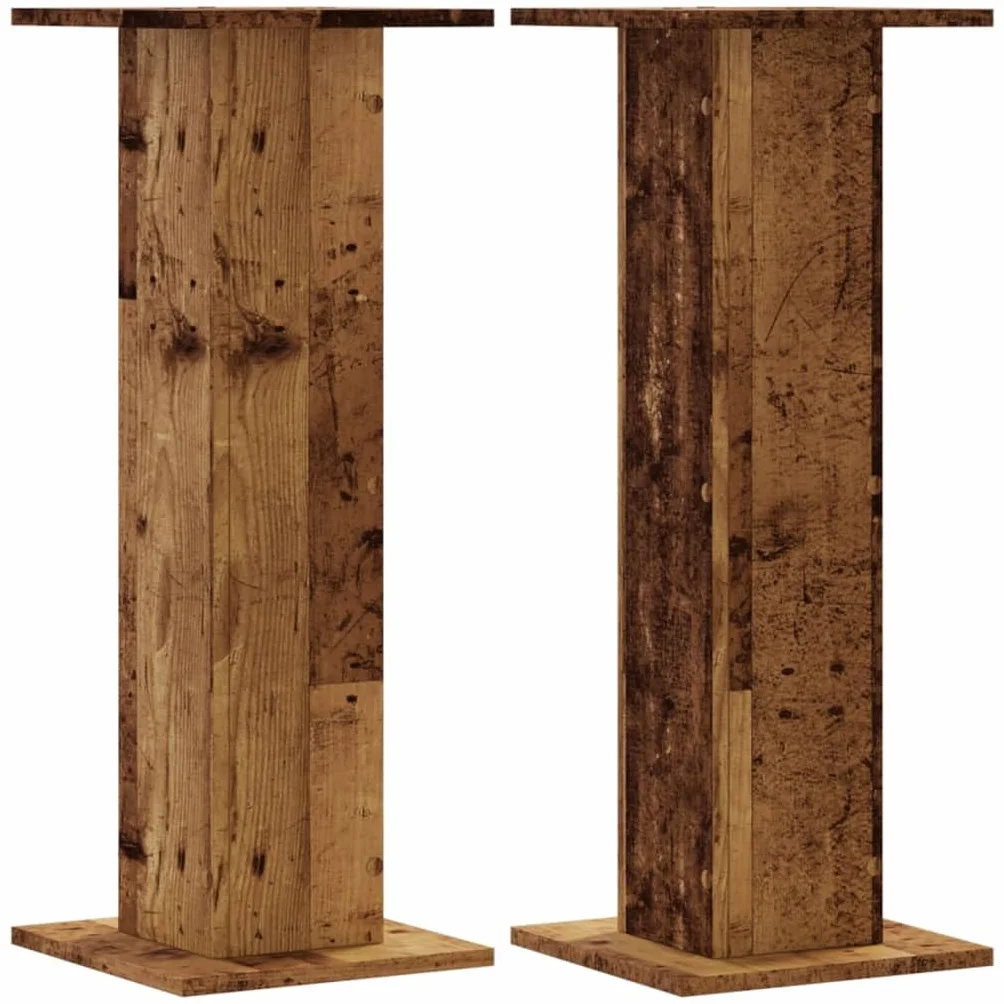 vidaXL Podstawki pod głośniki, 2 szt., stare drewno, 30x30x80 cm