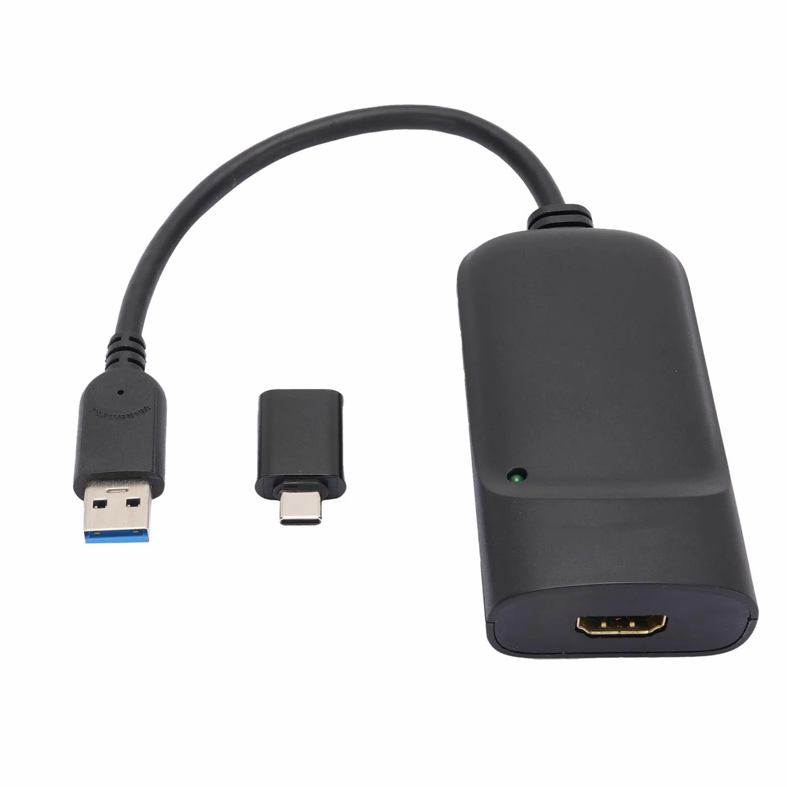 Ejoyous Adapter USB 3.0 do Interfejsu Multimedialnego Wysokiej Rozdzielczości 2K, Konwerter Audio-wideo ABS z Wejściem Mikrofonowym, Obsługa Rozszerzonych Trybów Lustrzanych do Edycji spotkań
