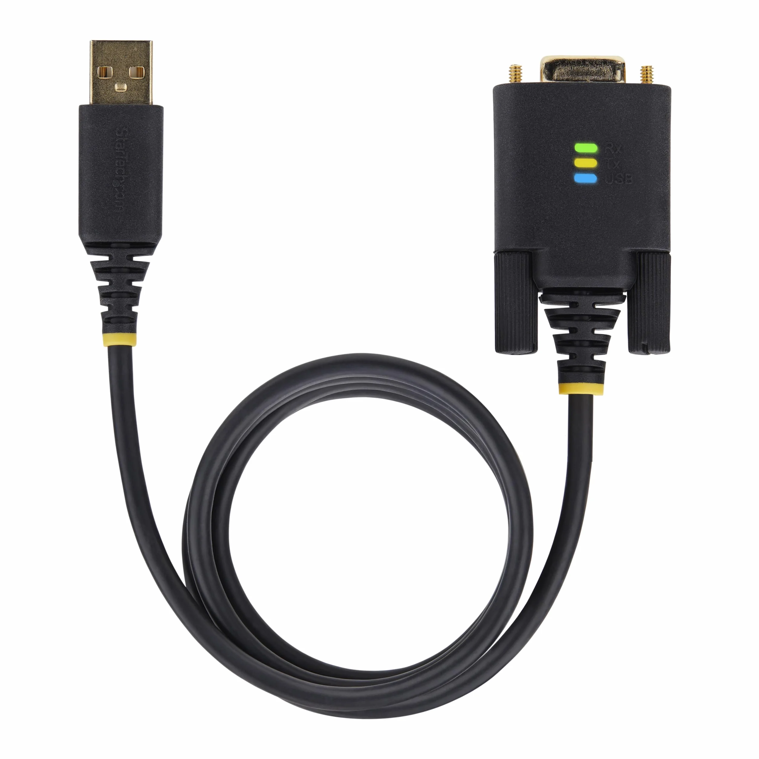 StarTech.com 2 m kabel adaptera szeregowego modemu USB na zerowy, przechowywanie COM, FTDI, USB-A do RS232, wymienne śruby/nakrętki DB9
