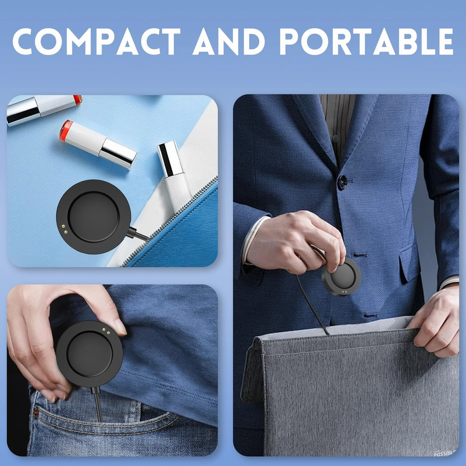 TiMOVO Charger Cable Compatible with Xiaomi Watch S3/H1/S2/S4, 3.3ft/100cm Magnetic USB-C Charging Dock, Black