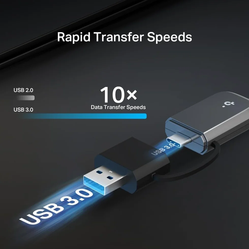 TP-Link Archer TBE400U Wi-Fi 7 pendrive do PC, USB-C/A WLAN adapter BE6500 Tri-Band, MU-MIMO, WPA3, USB 3.0, kompatybilny tylko z Windows 10/11