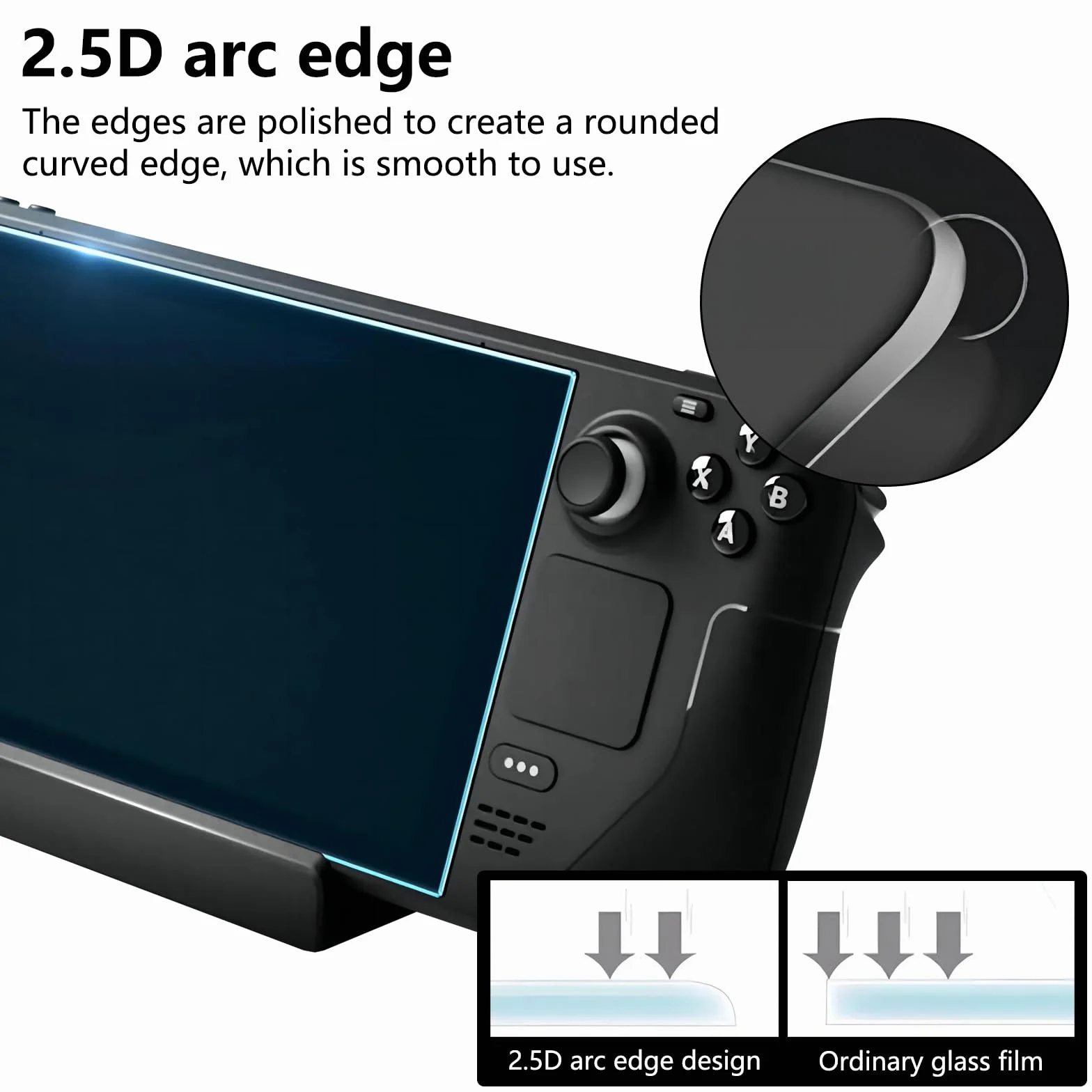 Ochraniacz ekranu do Steam Deck OLED 7,4 cala (NOWOŚĆ 2023) - szkło hartowane 9H, odporne na zarysowania, przezroczyste HD, profesjonalne opakowanie ze skóry bydlęcej, 2 sztuki