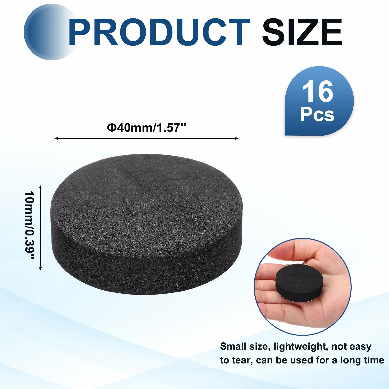 Podkładki antypoślizgowe do głośników 40x10 mm 16 sztuk czarne