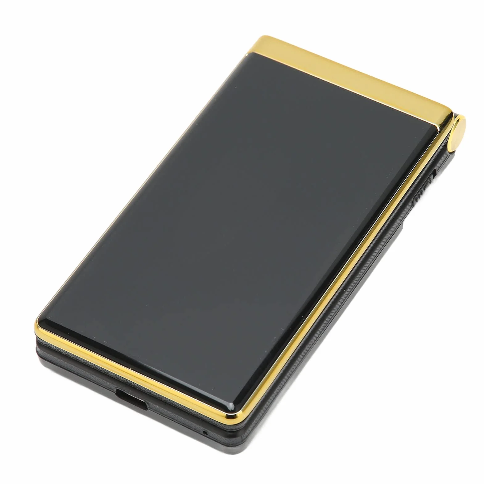 Odblokowany Telefon Komórkowy Sieć 2G z klapką Duże Przyciski Starszy Telefon Komórkowy Podwójny Ekran 3-calowy Ekran Główny (GOLD)