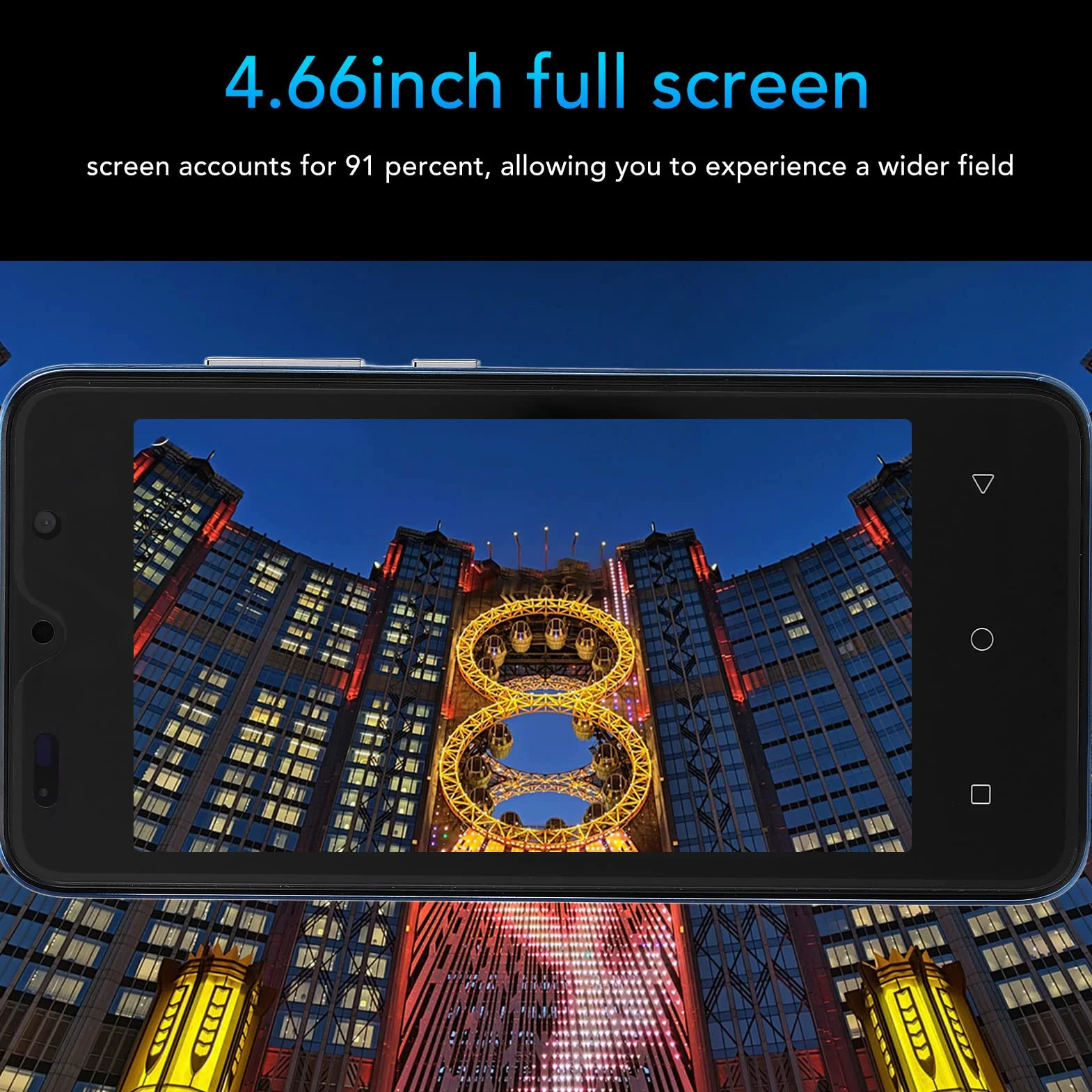 Odblokowany Smartfon, 4,66 Cala 2 GB RAM 32 GB ROM 2800 Mah Smart Dual Card Dual Standby Telefon Komórkowy, 2 MP Przedni Aparat 5 MP Tylny Aparat Smartphone, Rozpoznawanie Twarzy(Jasny niebieski)