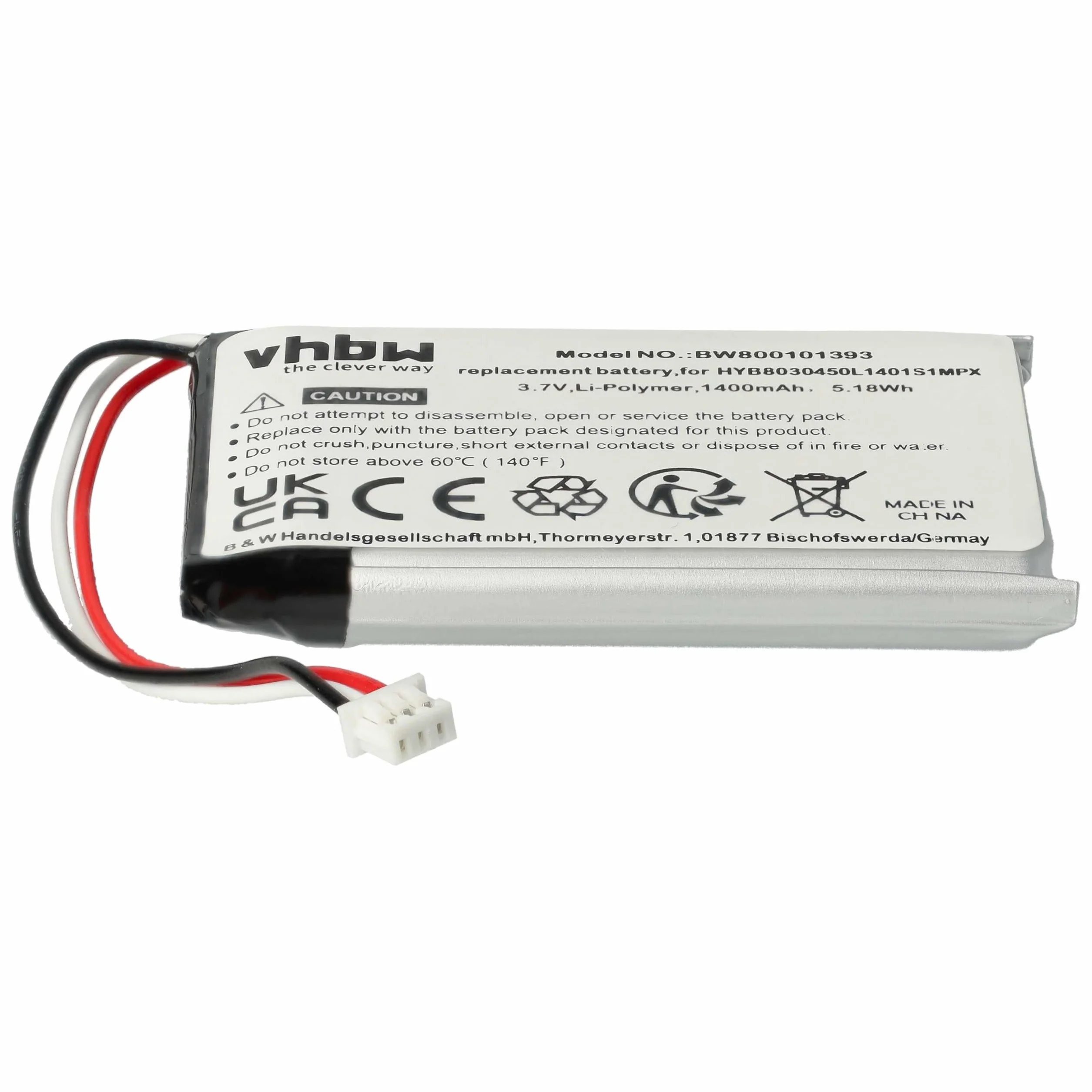 Bateria LI-ION (1400 mAh) nadaje się do VDO Dayton, PN1000, PN2050, PN 1000 2050 zamiennik HYB8030450L1401S1MPX