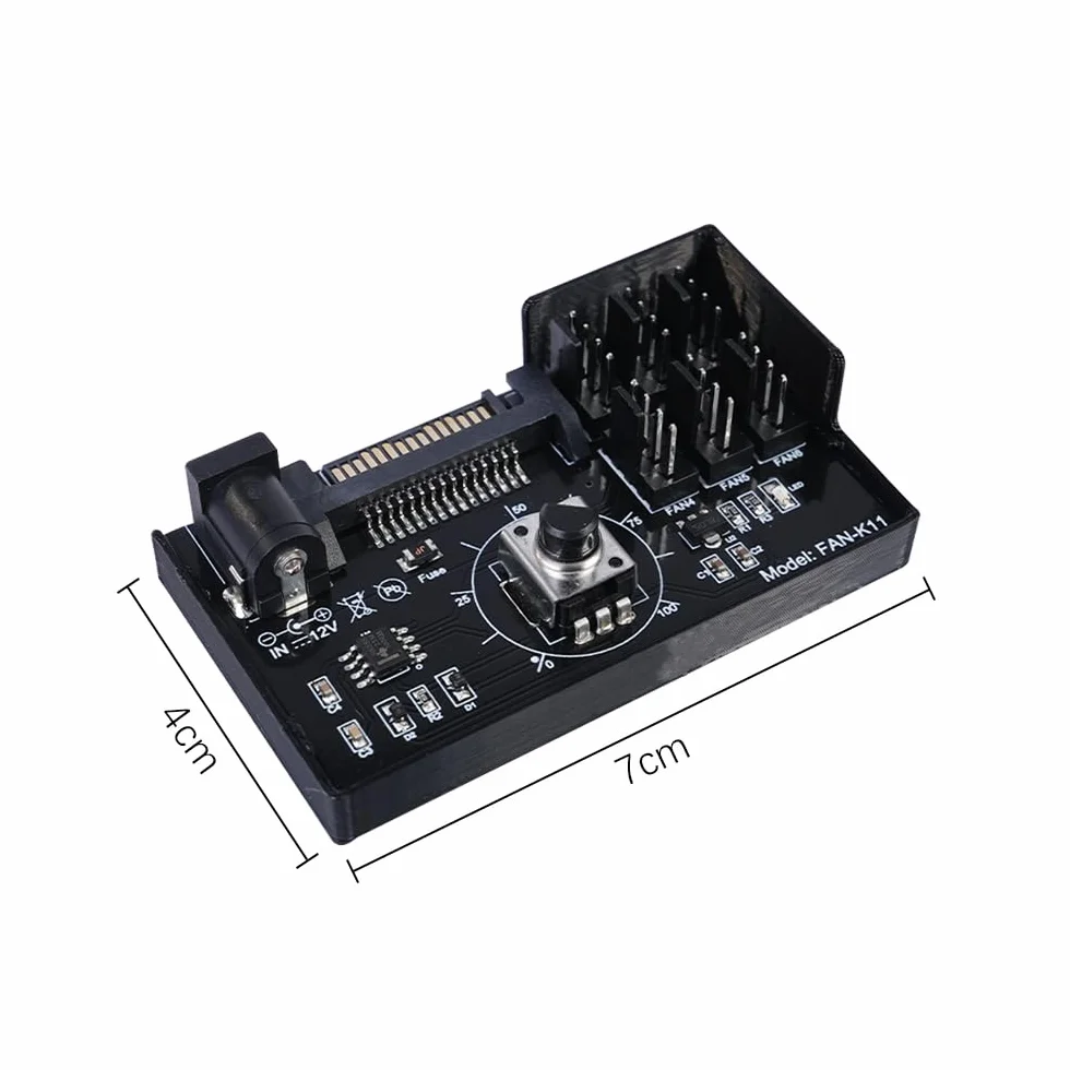 Sarini Regulator prędkości wentylatora 12 V PWM 4-stykowy Hub SATA