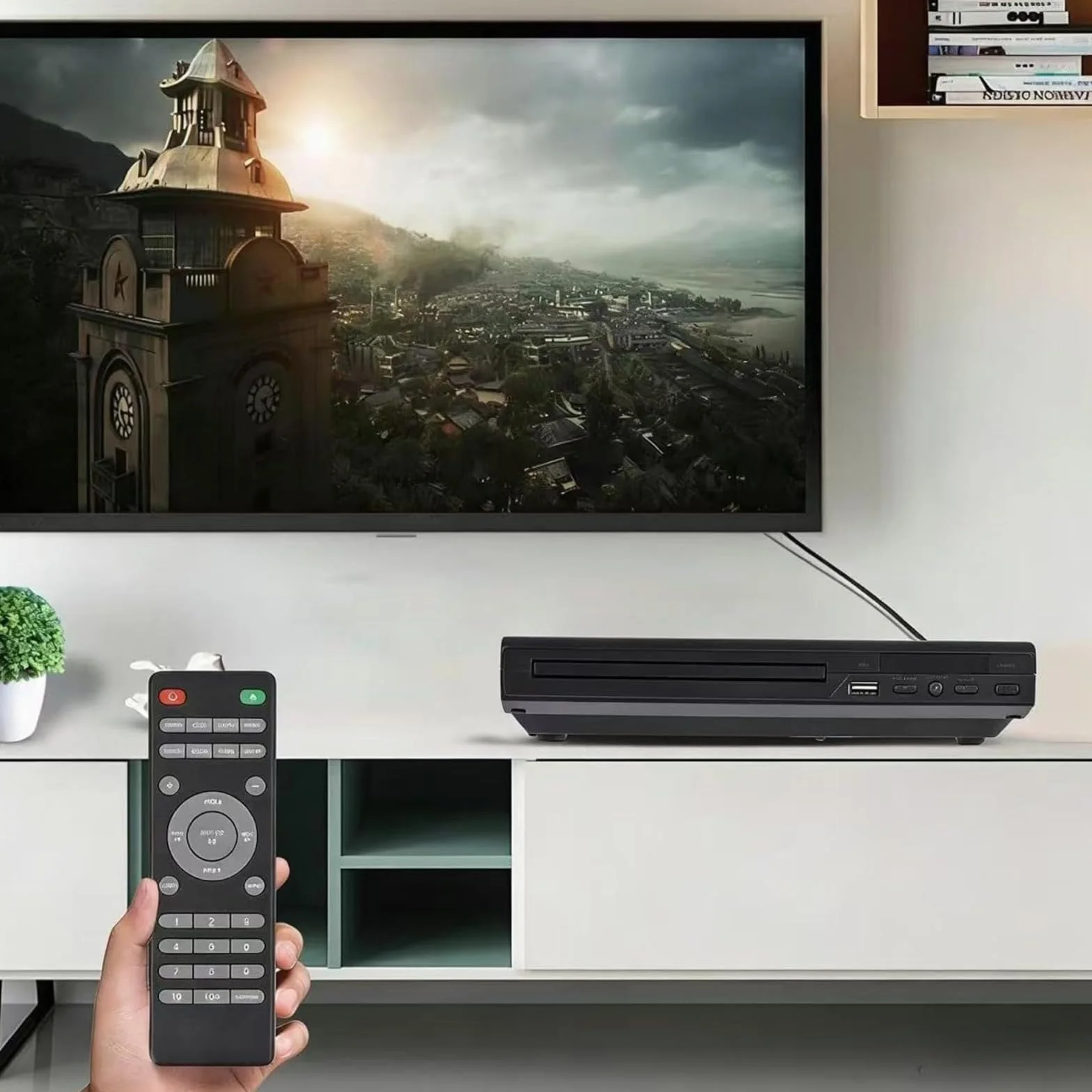 Region Free odtwarzacz DVD, 1080p HDMI USB, pilot i kable | Odtwarzacz DVD bez regionu 1080p, skalowanie HDMI, multimedia USB, kompaktowy przenośny, pilot i wszystkie kable, nie Blu-ray