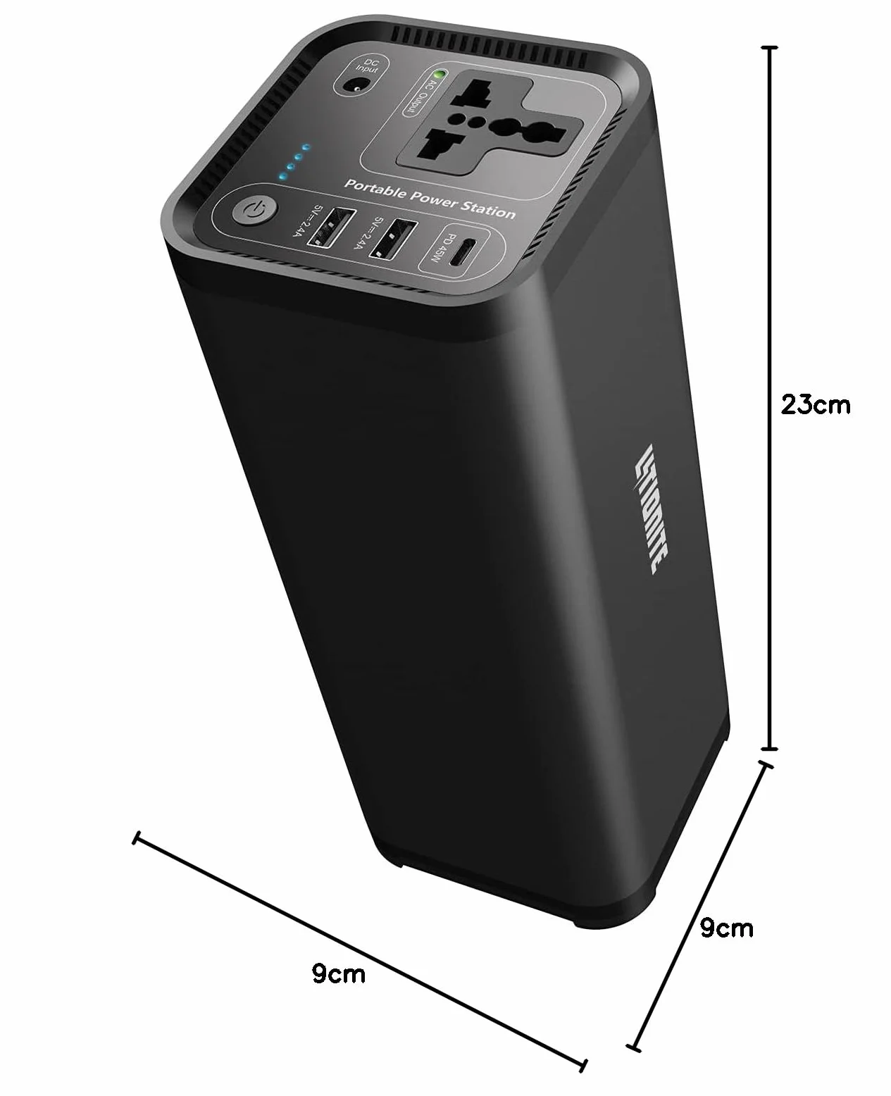 LITIONITE Hurakan 200W / 46.400mAh Power Bank Zewnętrzna bateria Mały przenośny generator prądu - 1x Gniazdo zasilania - 2x USB - 1x PD Type-C - Ładowarka do smartphone/laptop/drone/tablet/CPAP