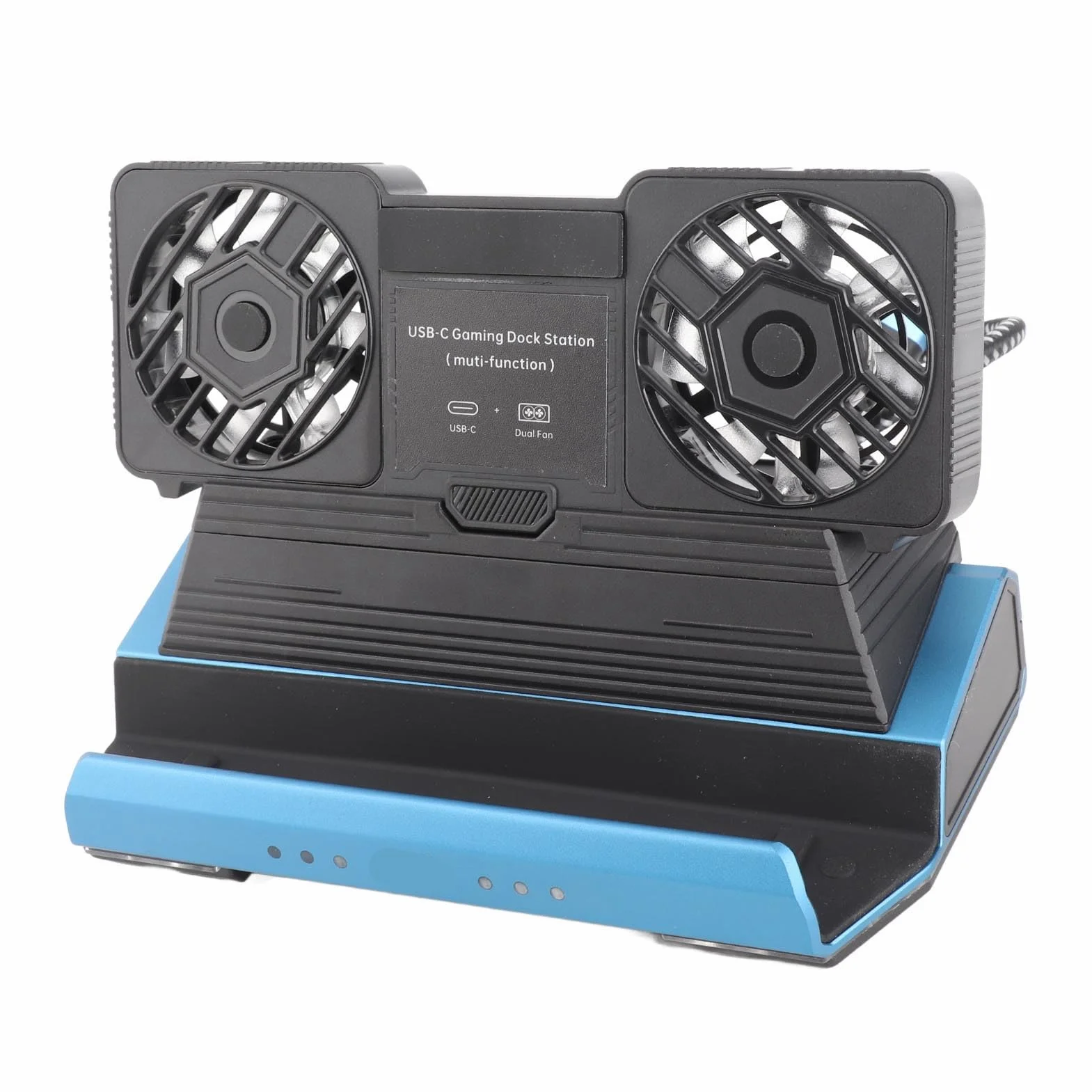 Cosiki Stacja Dokująca RGB 9 w 1 z Podwójnym Wentylatorem Chłodzącym do Platformy Steam Interfejs 4K 60 Hz Gigabit Ethernet USB C Hub Stacja Dokująca do Przenośnej Konsoli Gier
