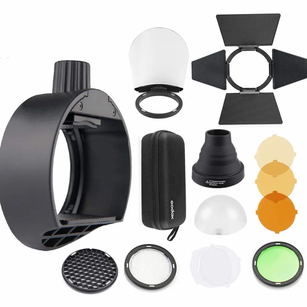 Godox AK-R1 Zestaw Akcesoriów do Okrągłej Głowicy S-R1 - Adapter do V860II TT685 TT600 Lampa Błyskowa + Dyfuzor NAMVO