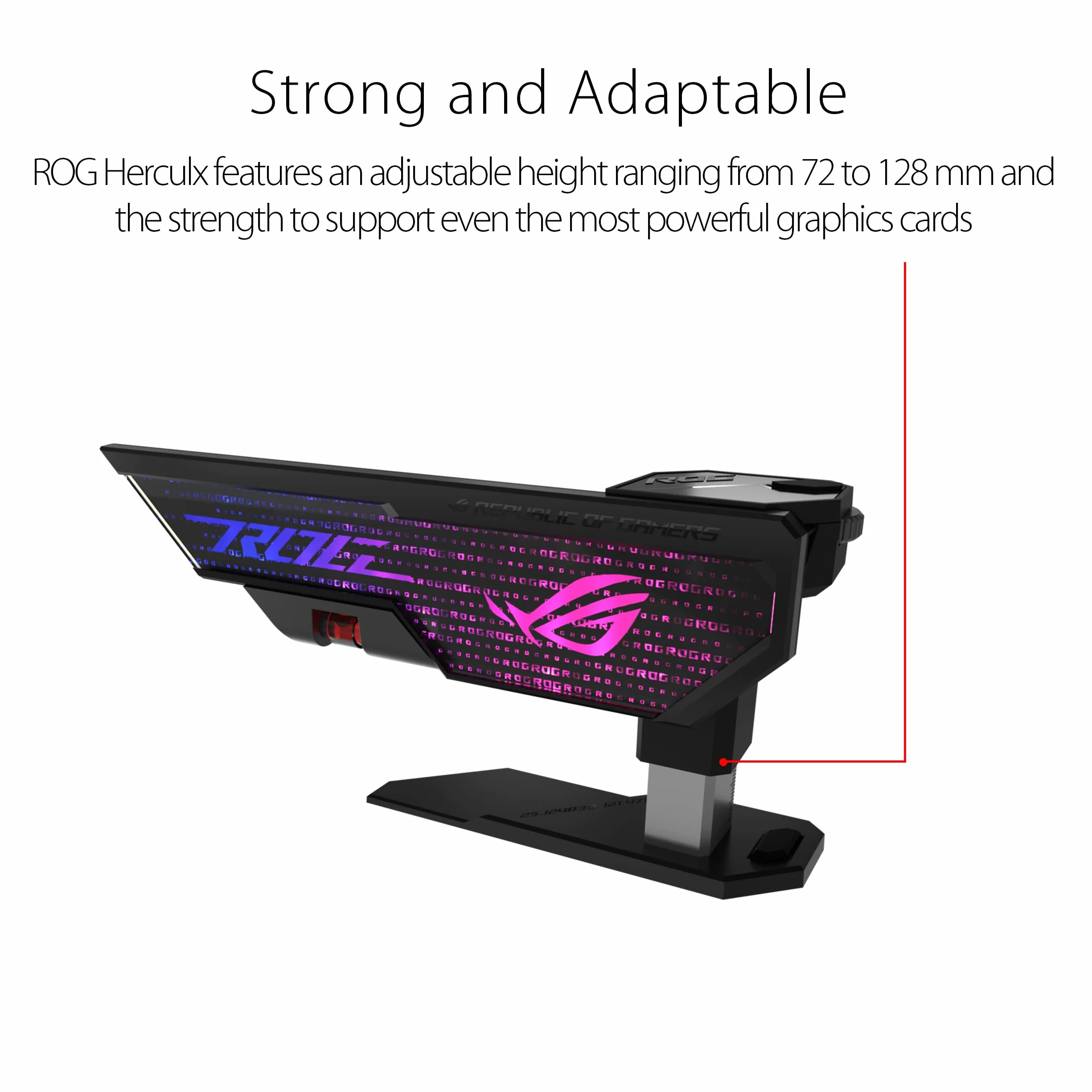 Asus Rog Herculx 90DA0020-B09000 Wsparcie dla Karty Graficznej, Nero, 72-128mm