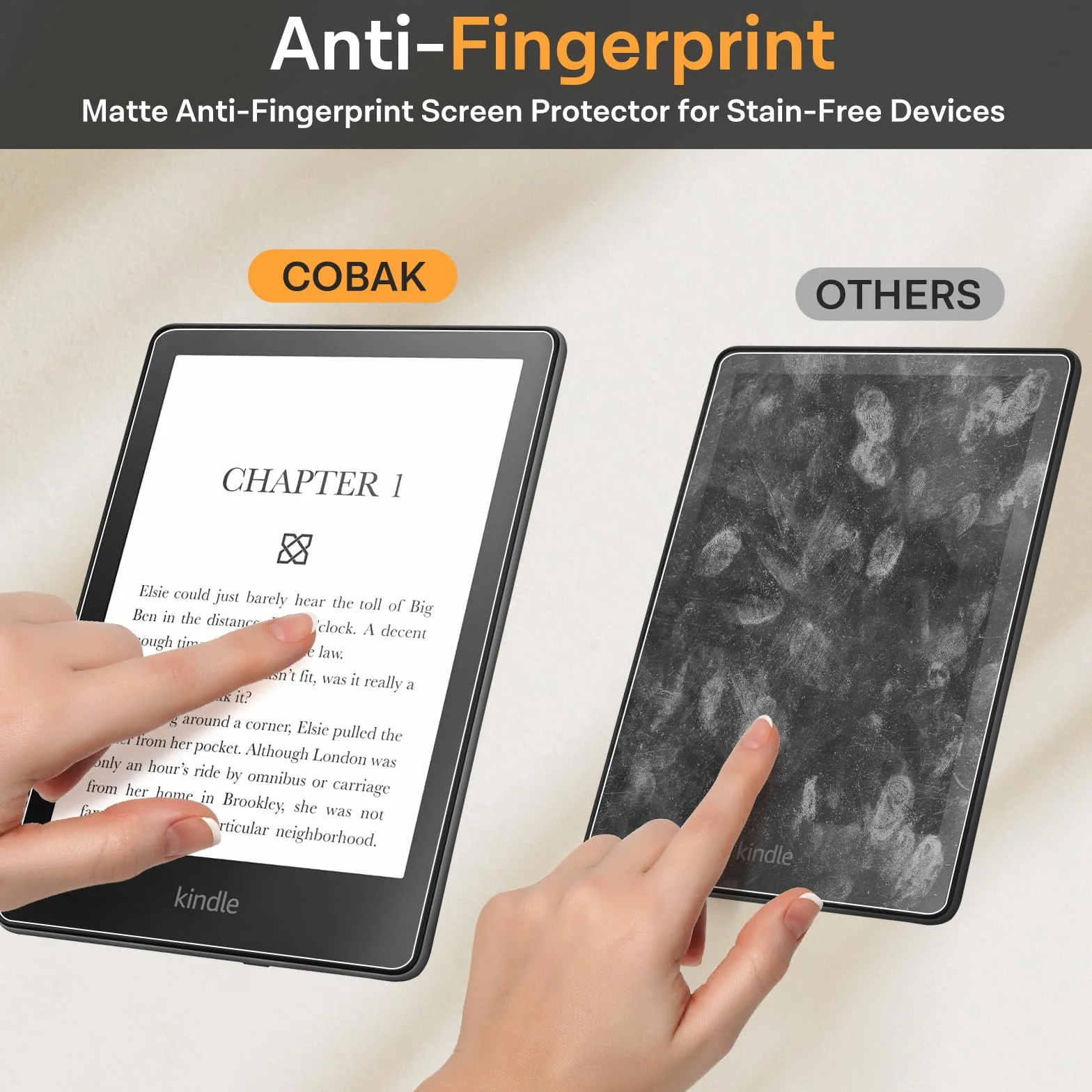 CoBak 3 sztuki nieoślepiających, matowa ochrona wyświetlacza do czytnika e-booków Kindle Paperwhite o przekątnej 6,8", Kobo Aura H2O Edition 2 – wysoka przejrzystość, odporność na odciski palców –
