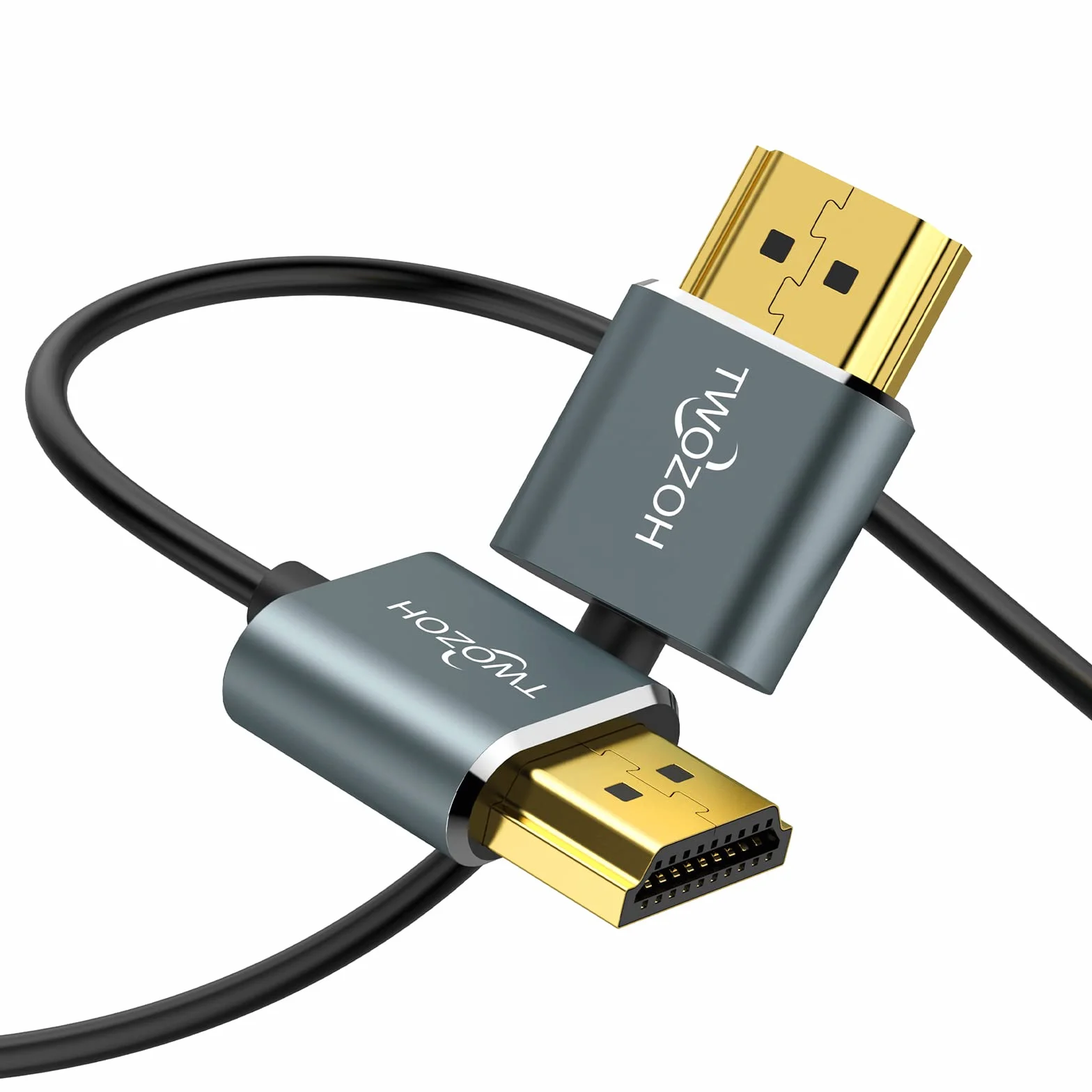 Twozoh Ultra cienki kabel HDMI do HDMI 2M, kabel Hyper Slim HDMI 2.0, ekstremalnie elastyczny kabel HDMI 4K obsługuje 3D/4 K@60 Hz, 2160P, 1080P